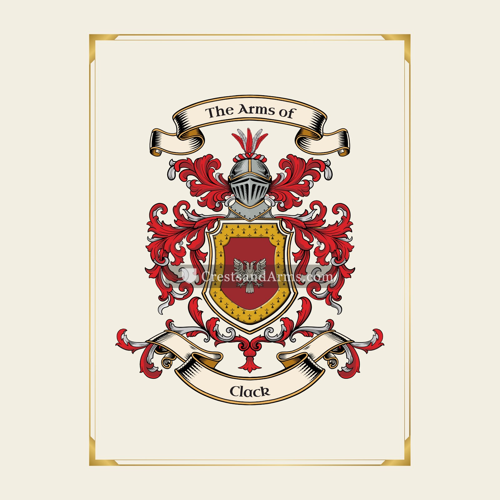 With gold border