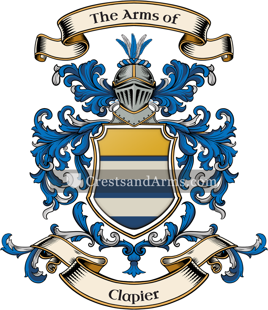 The Clapier coat of arms, drawn from the recorded blazon