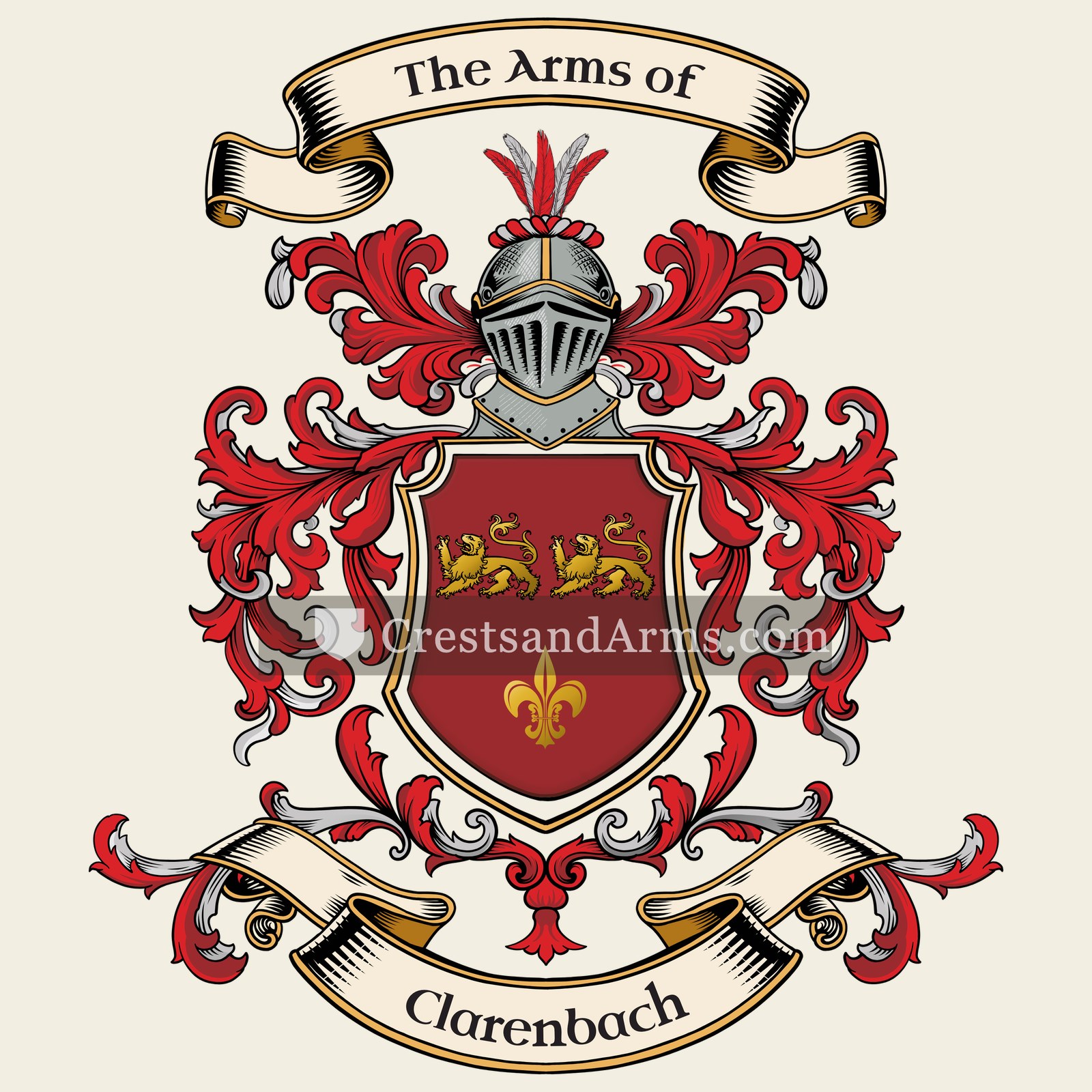 The Clarenbach coat of arms, drawn from the recorded blazon