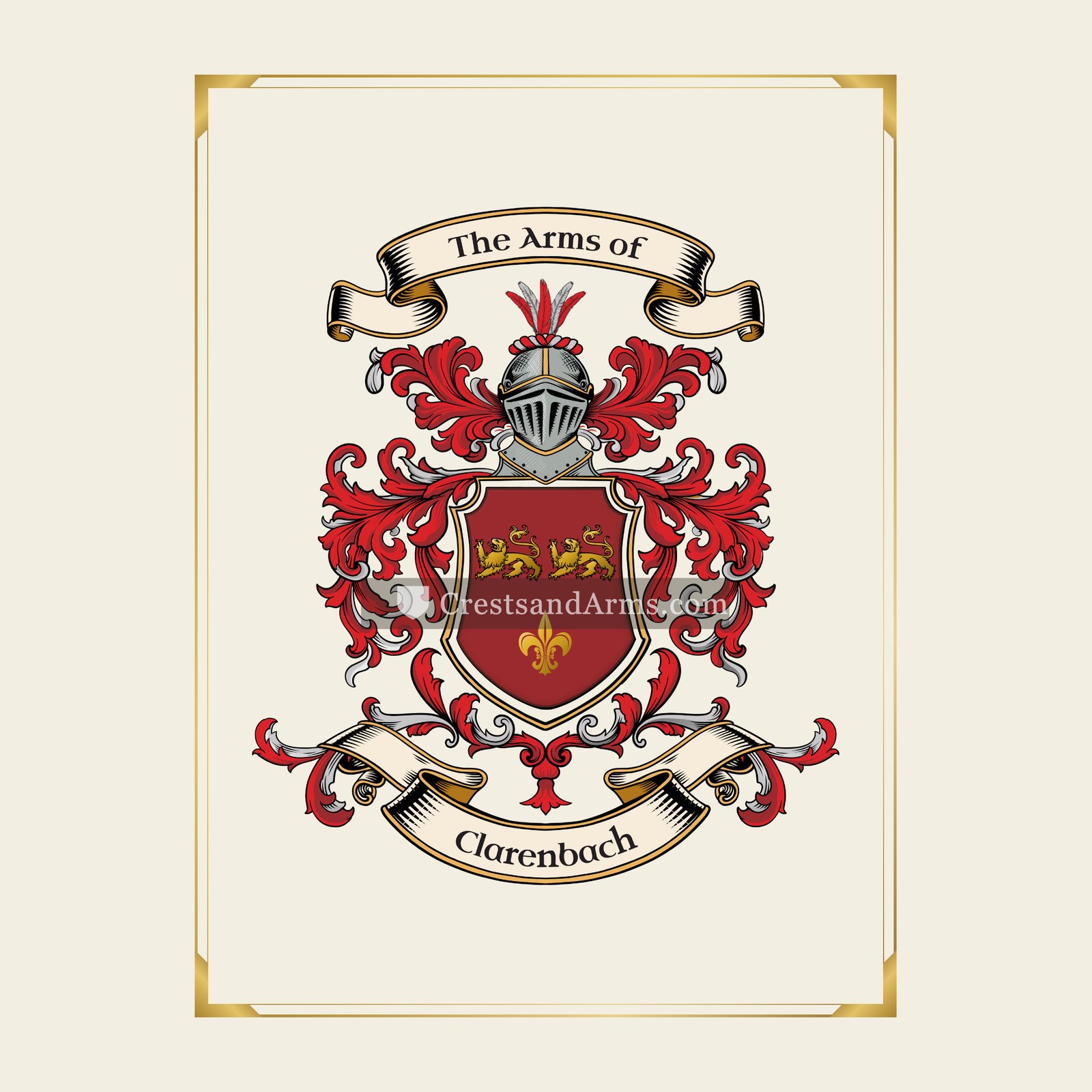 With gold border