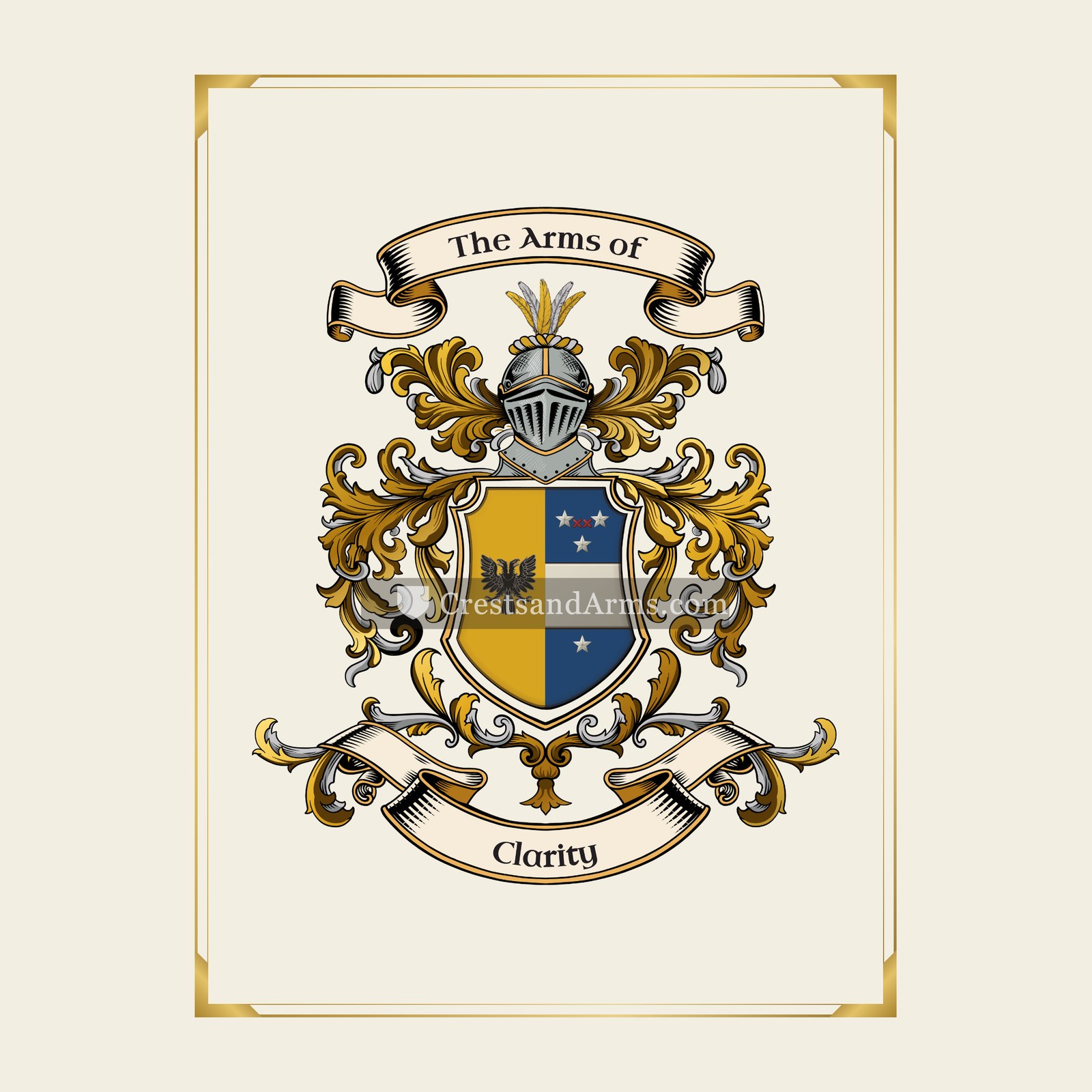 With gold border