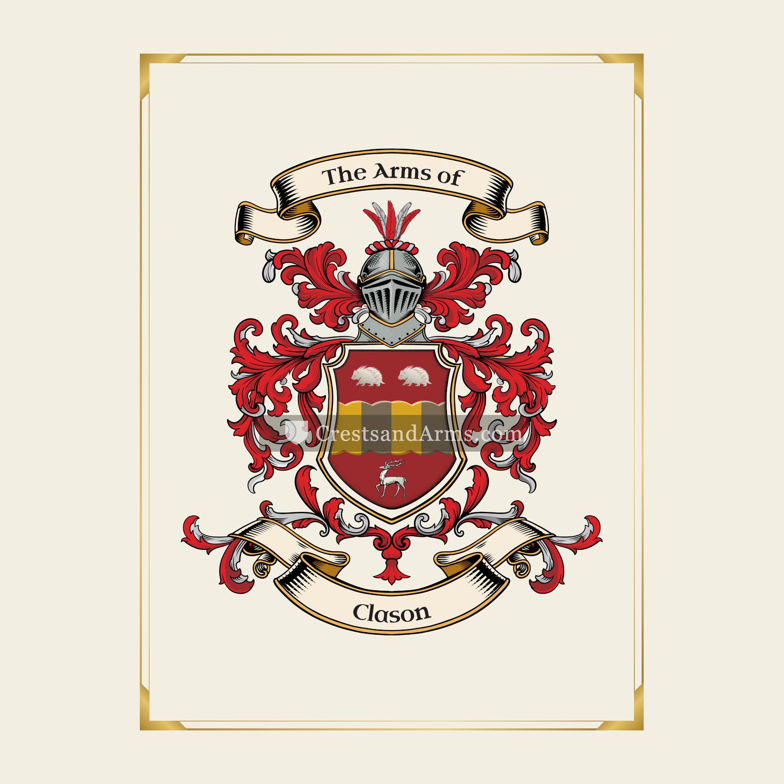 With gold border