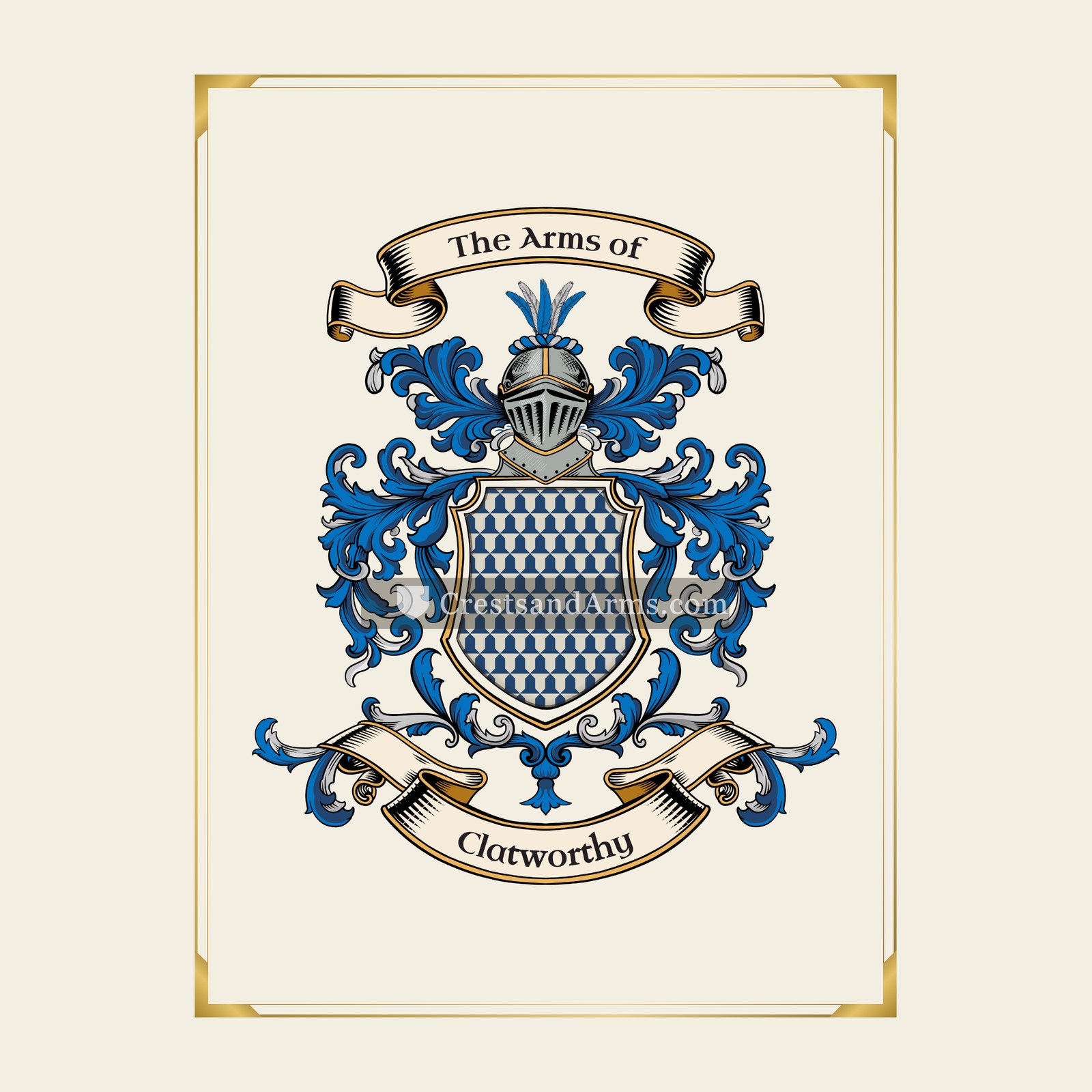 With gold border