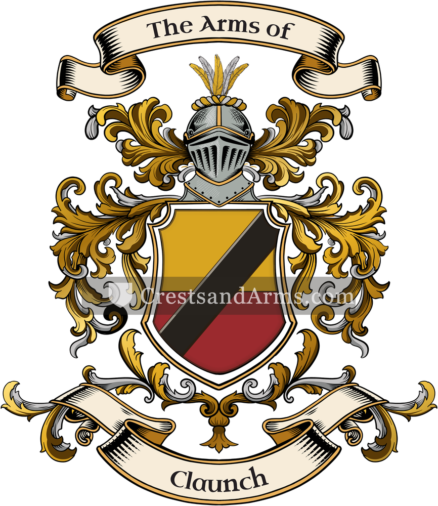 The Claunch coat of arms, drawn from the recorded blazon