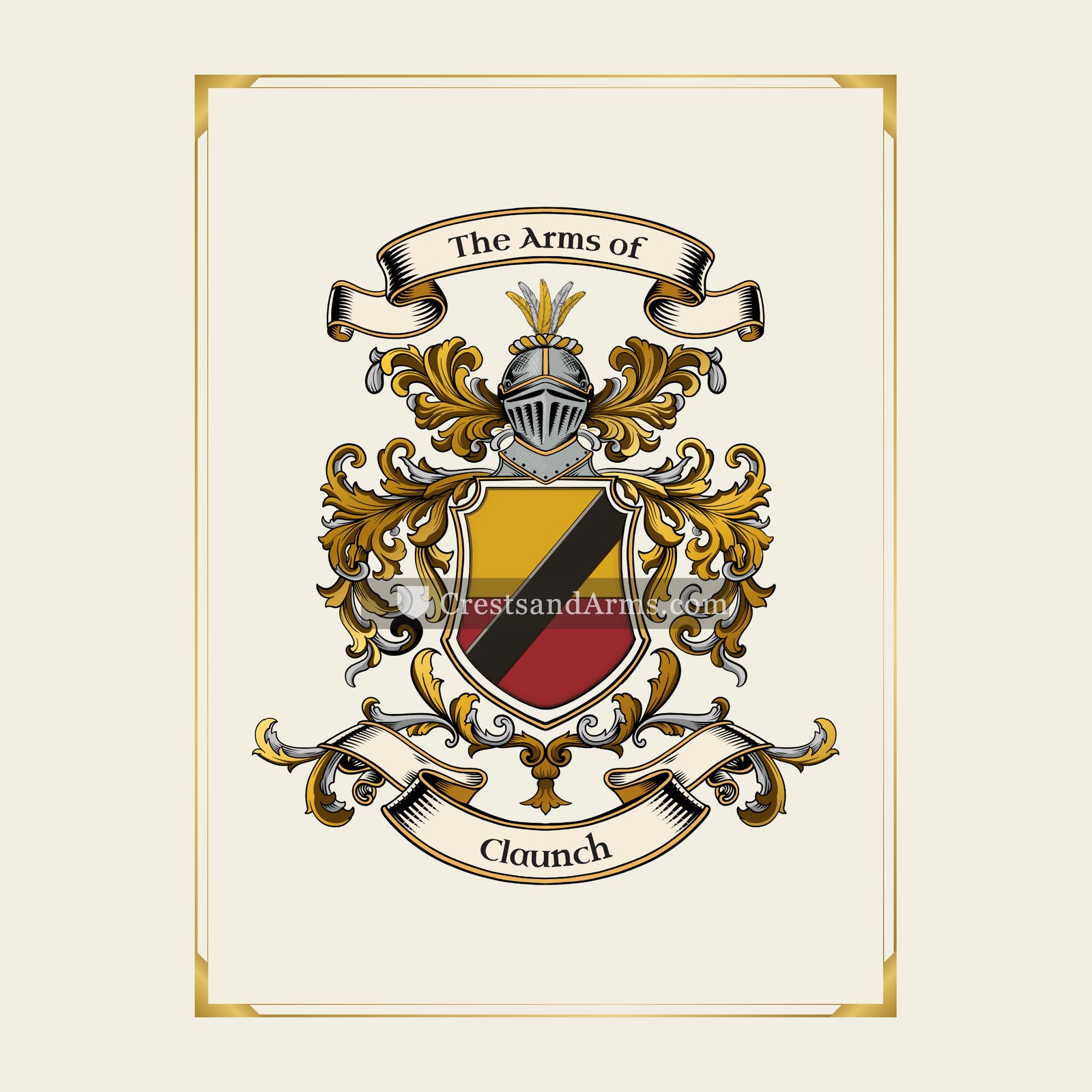 With gold border