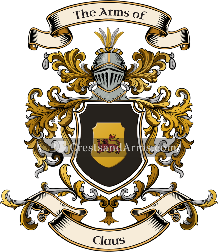 The Claus coat of arms, drawn from the recorded blazon
