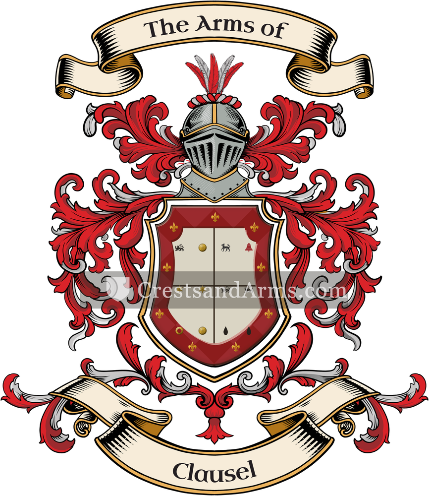 The Clausel coat of arms, drawn from the recorded blazon