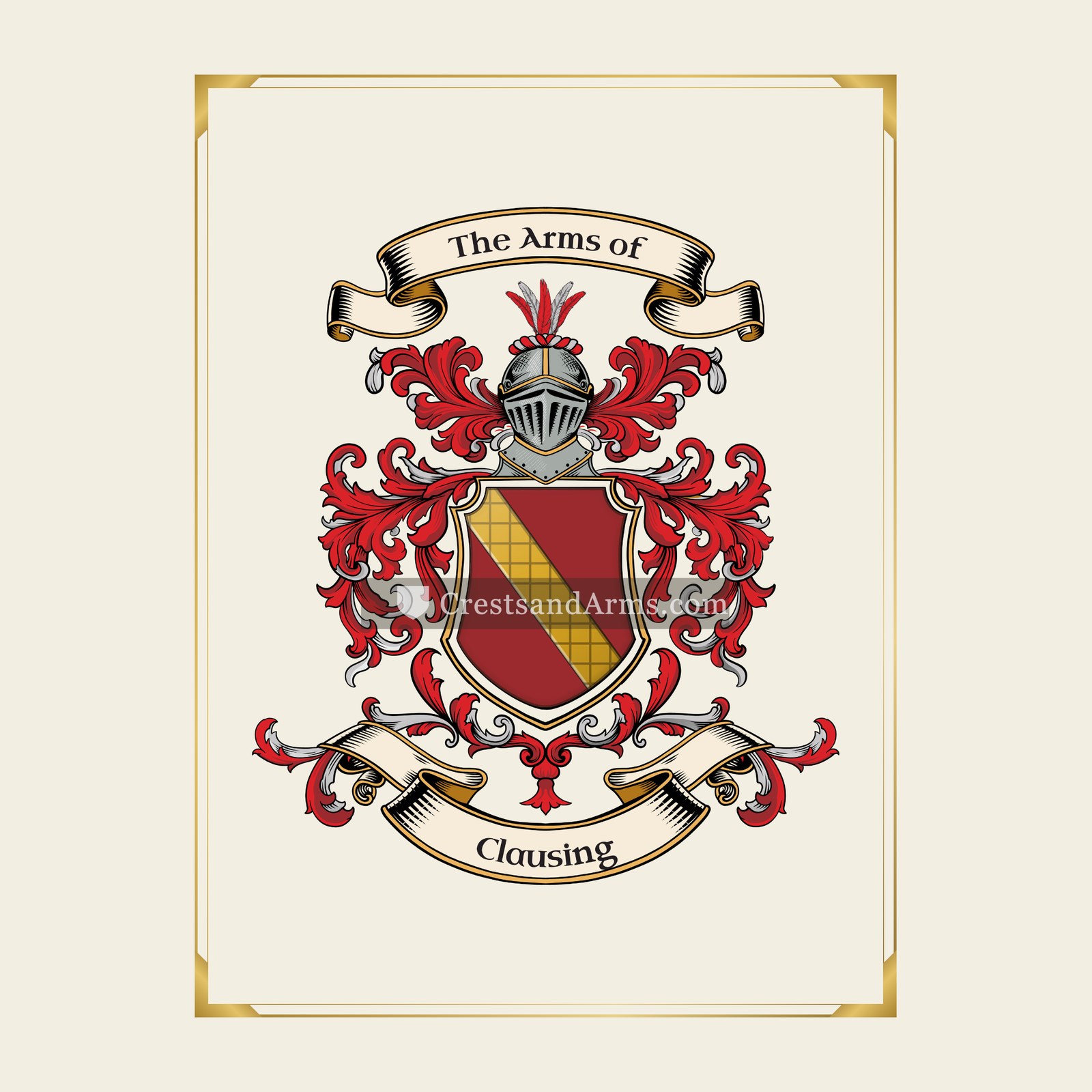 With gold border