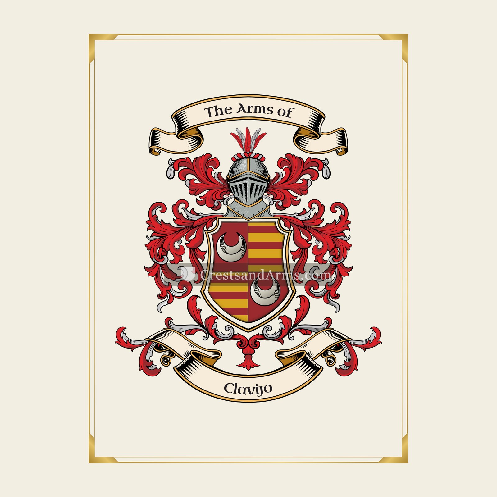 With gold border