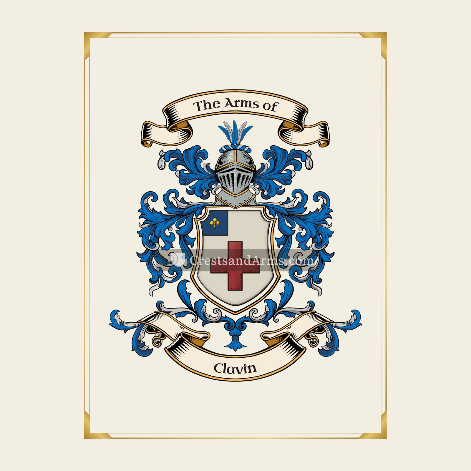 With gold border