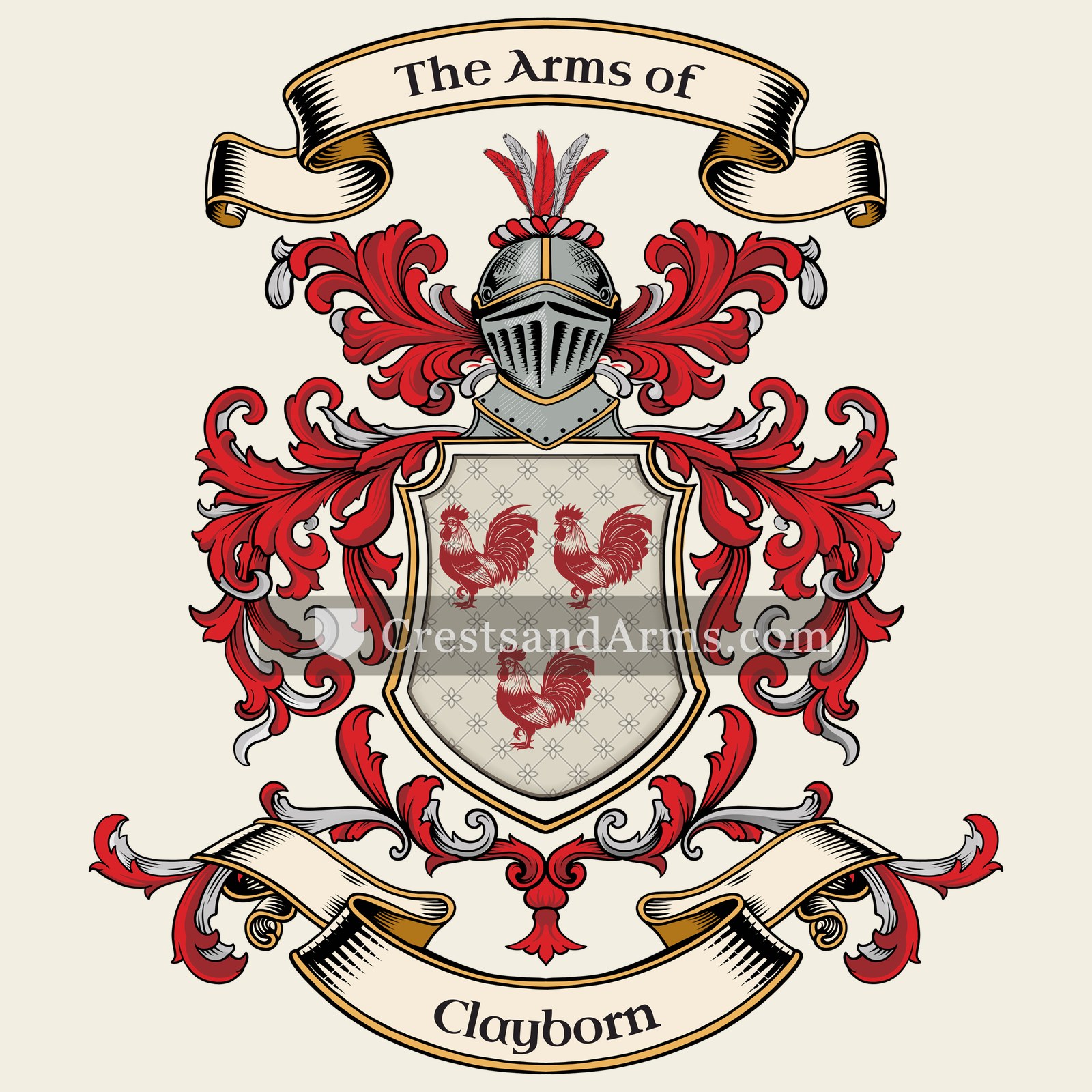 The Clayborn coat of arms, drawn from the recorded blazon