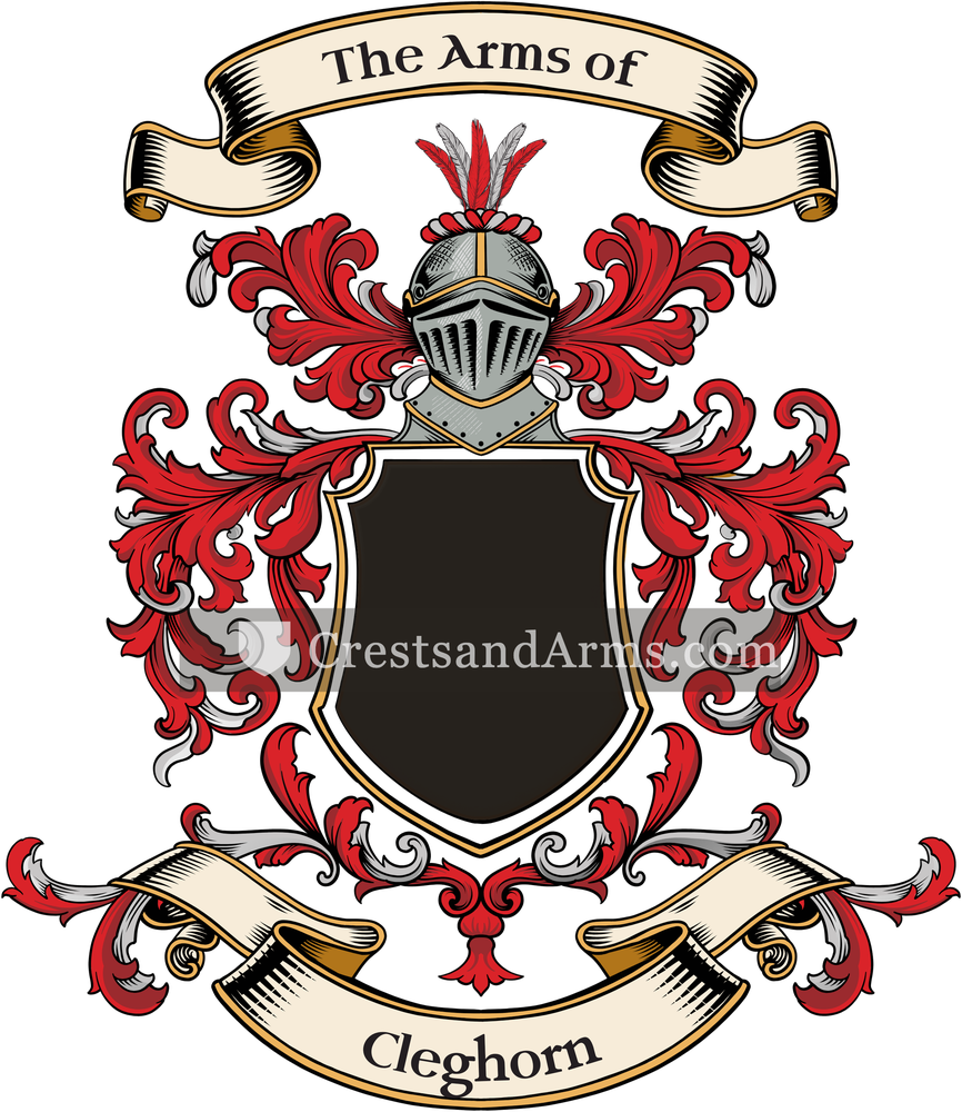 The Cleghorn coat of arms, drawn from the recorded blazon