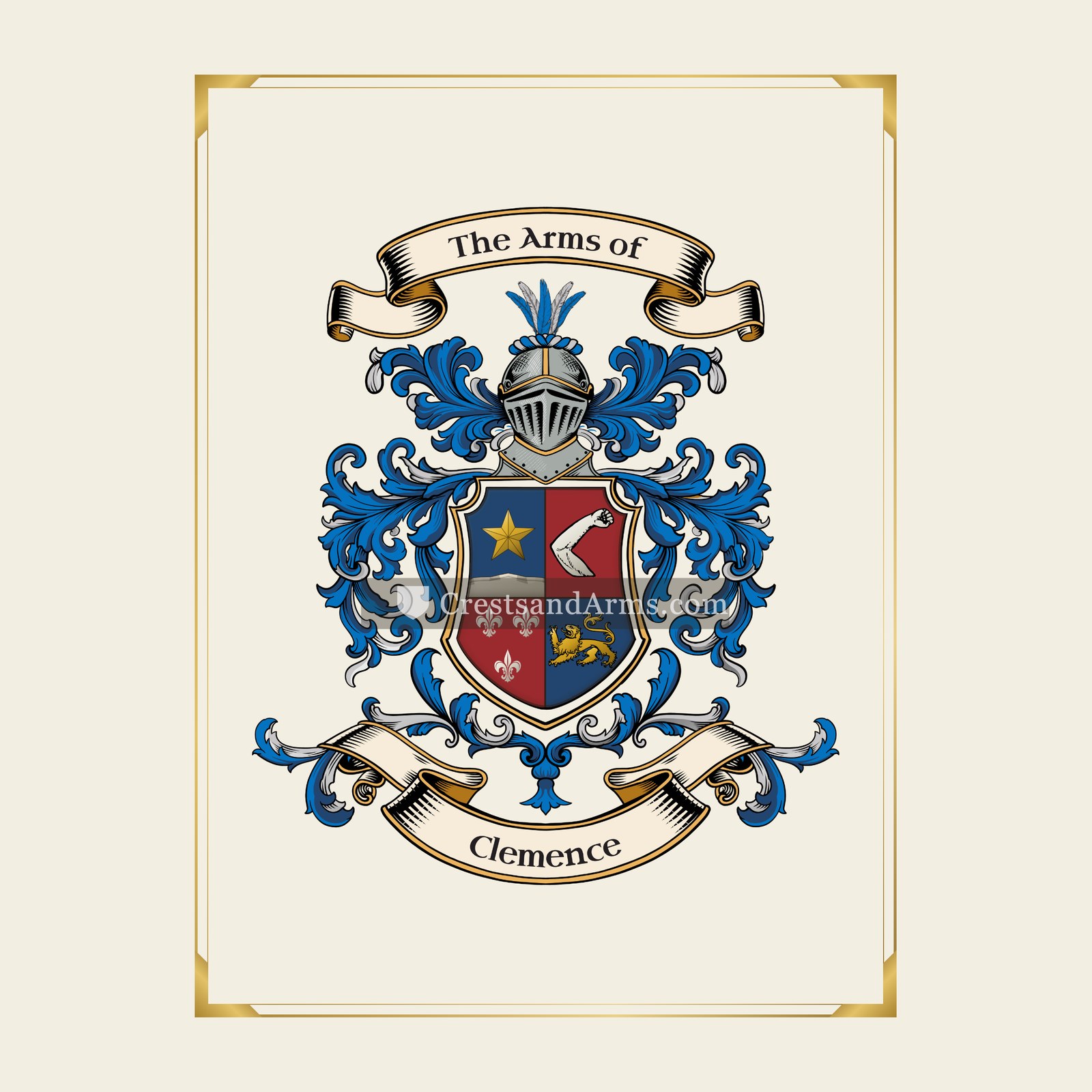 With gold border