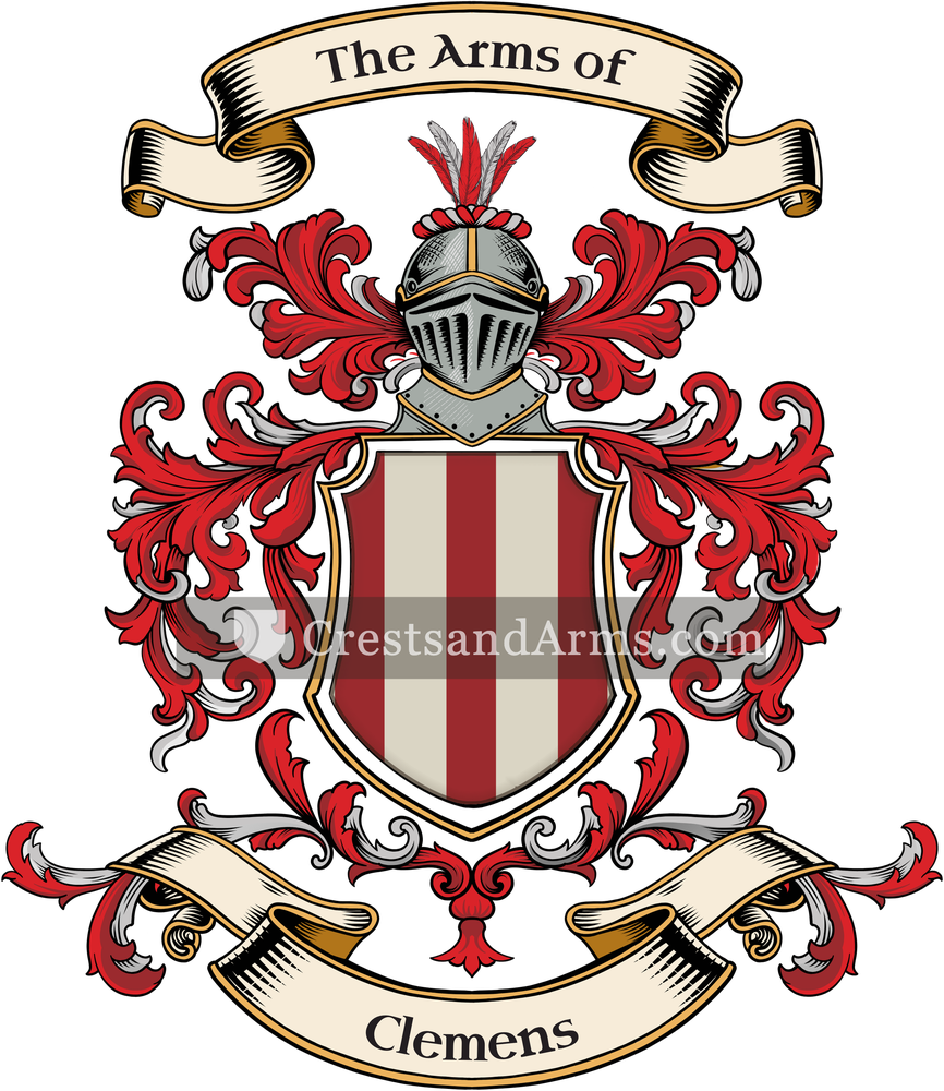 The Clemens coat of arms, drawn from the recorded blazon