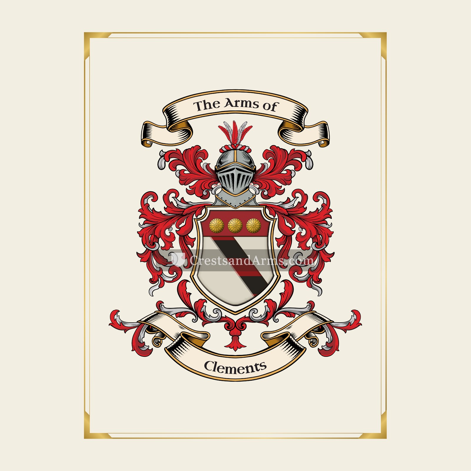 With gold border