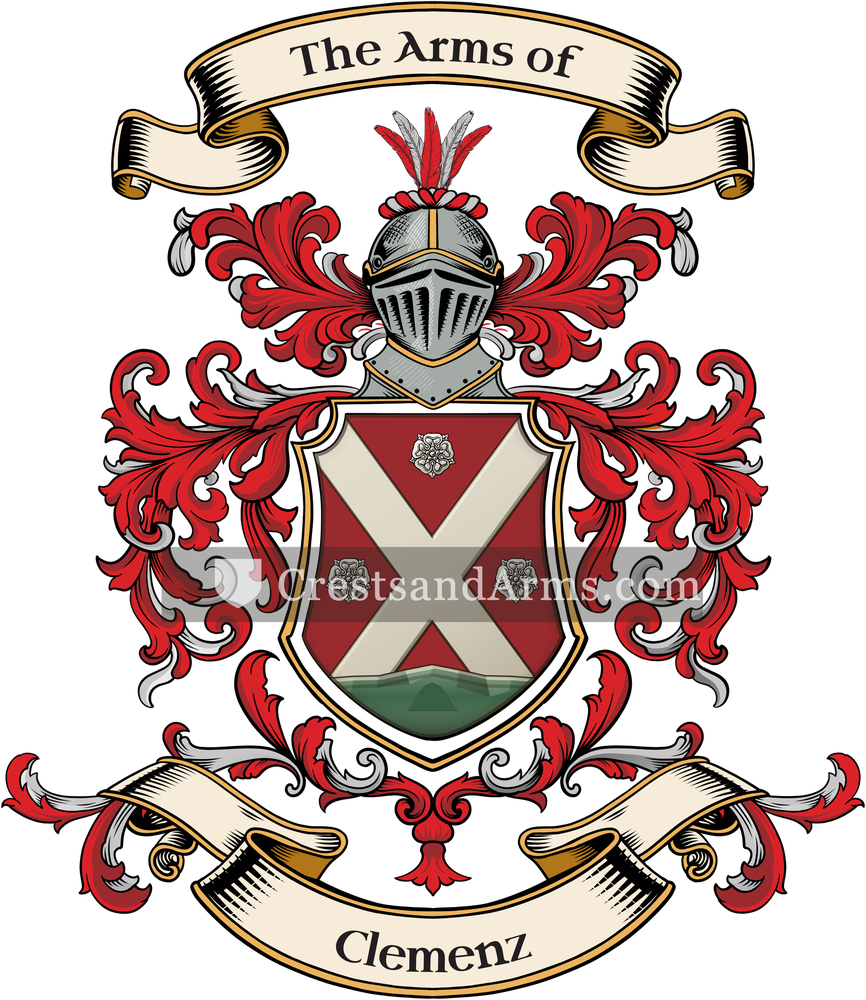 The Clemenz coat of arms, drawn from the recorded blazon