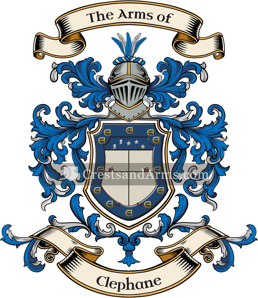 The Clephane coat of arms, drawn from the recorded blazon