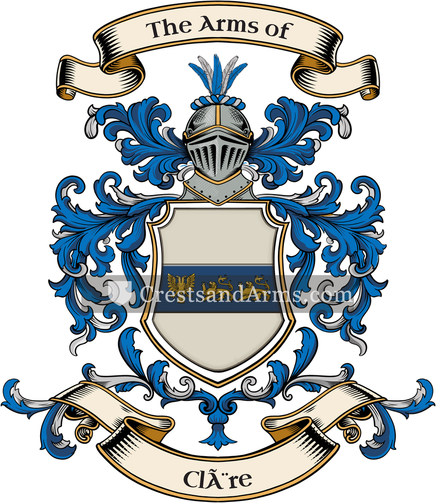 The Clère coat of arms, drawn from the recorded blazon
