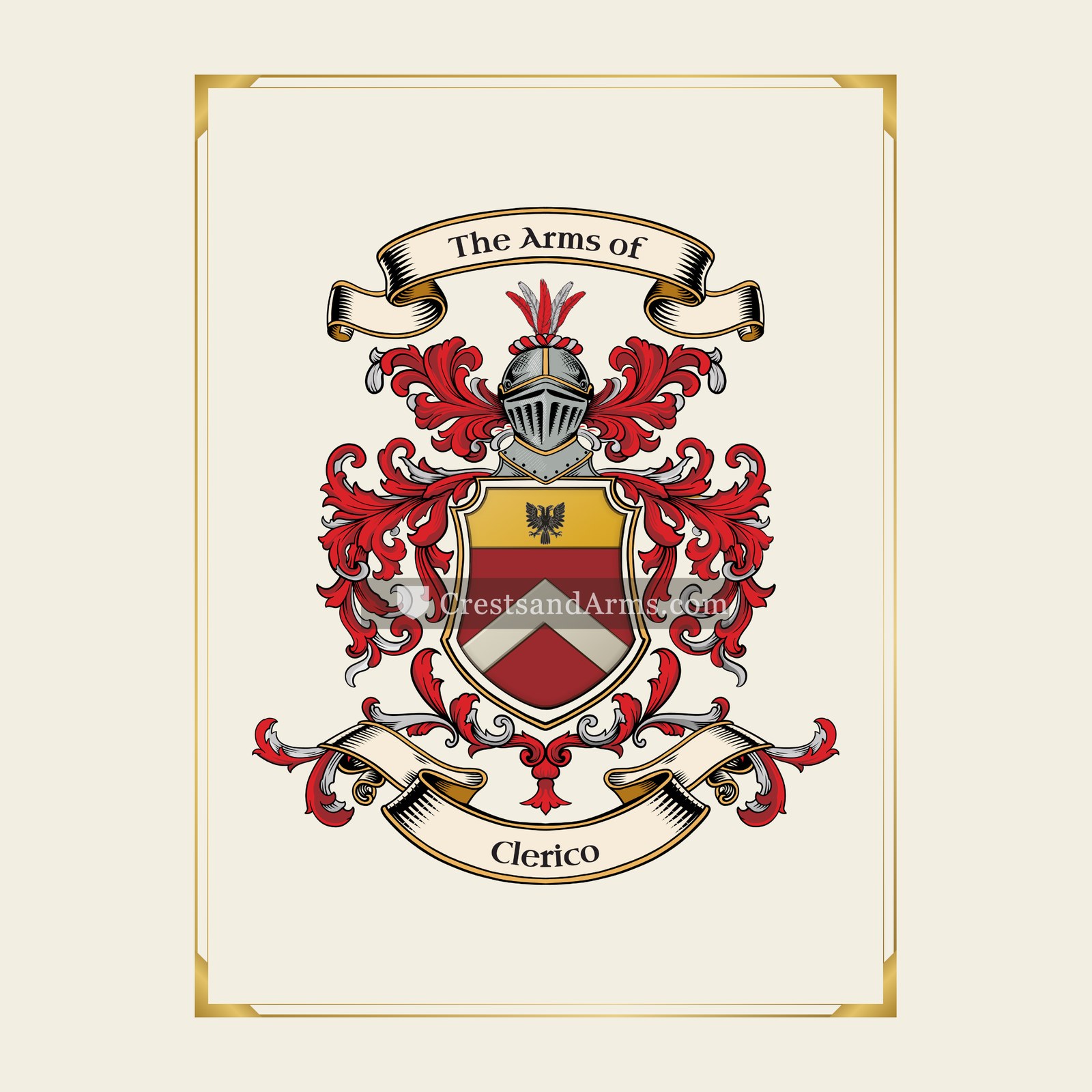 With gold border