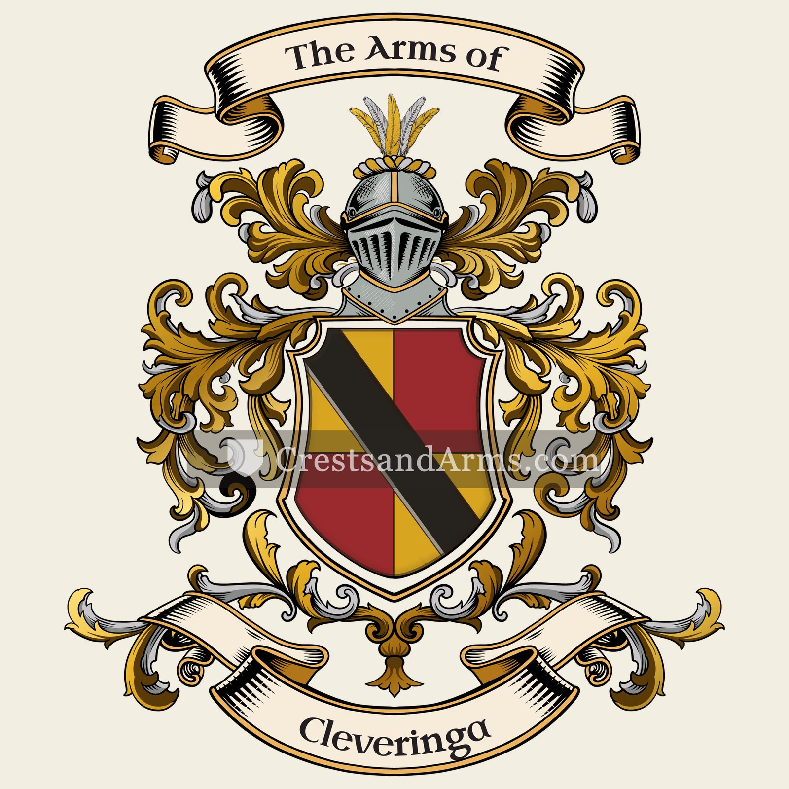The Cleveringa coat of arms, drawn from the recorded blazon