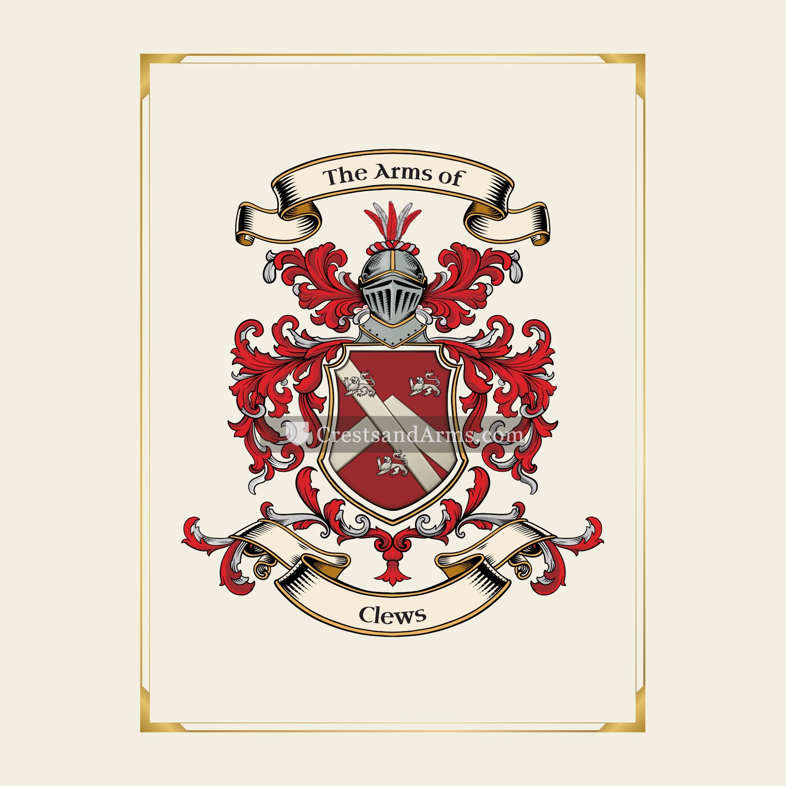 With gold border