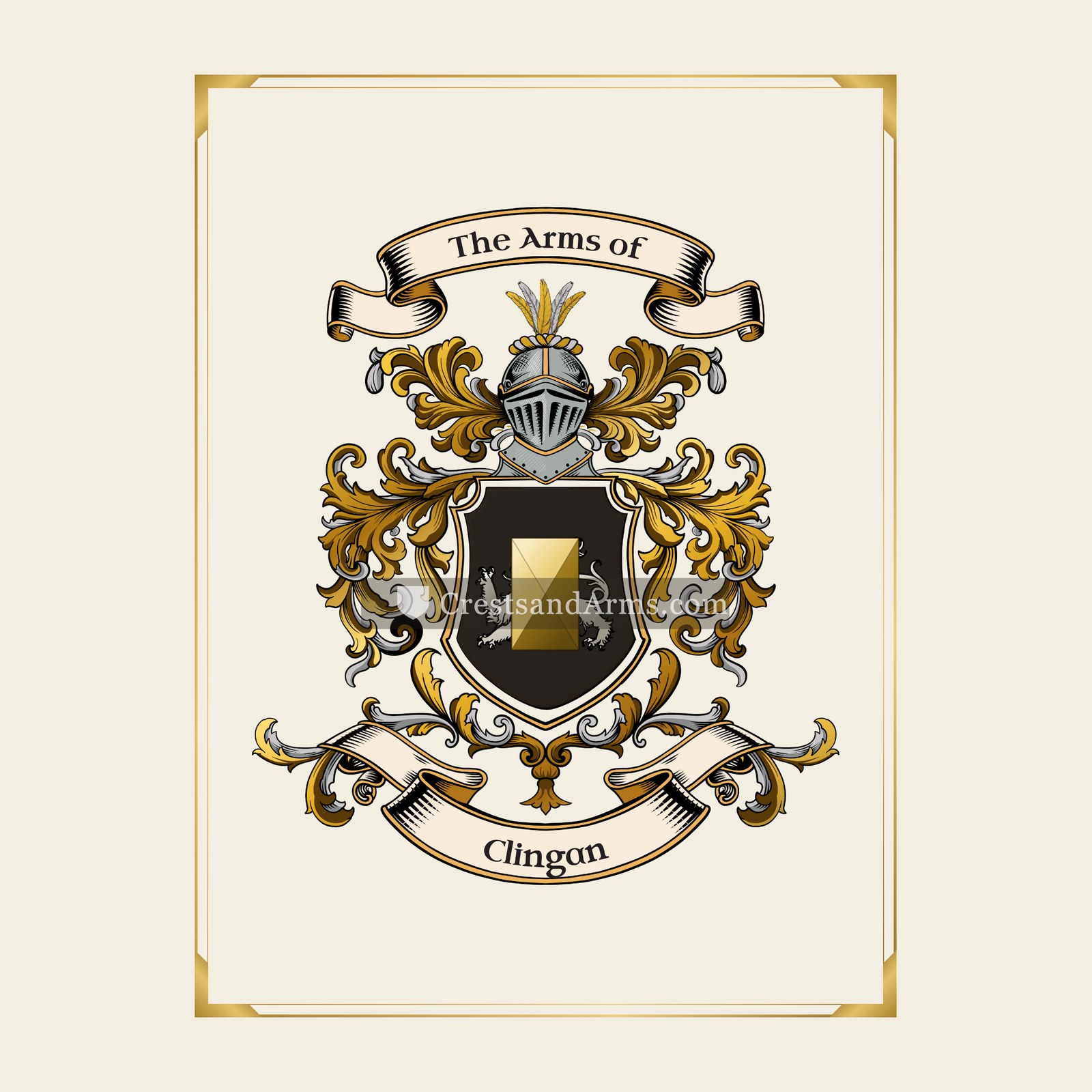 With gold border