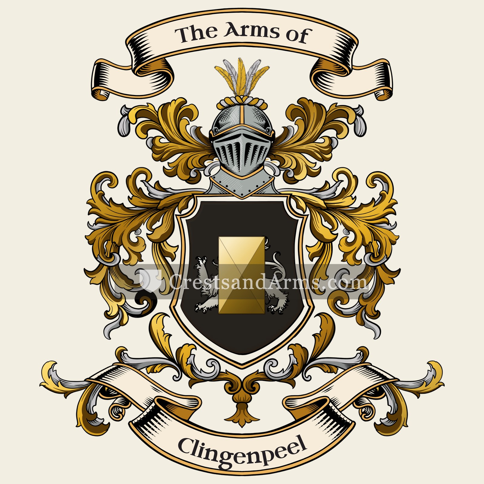 The Clingenpeel coat of arms, drawn from the recorded blazon