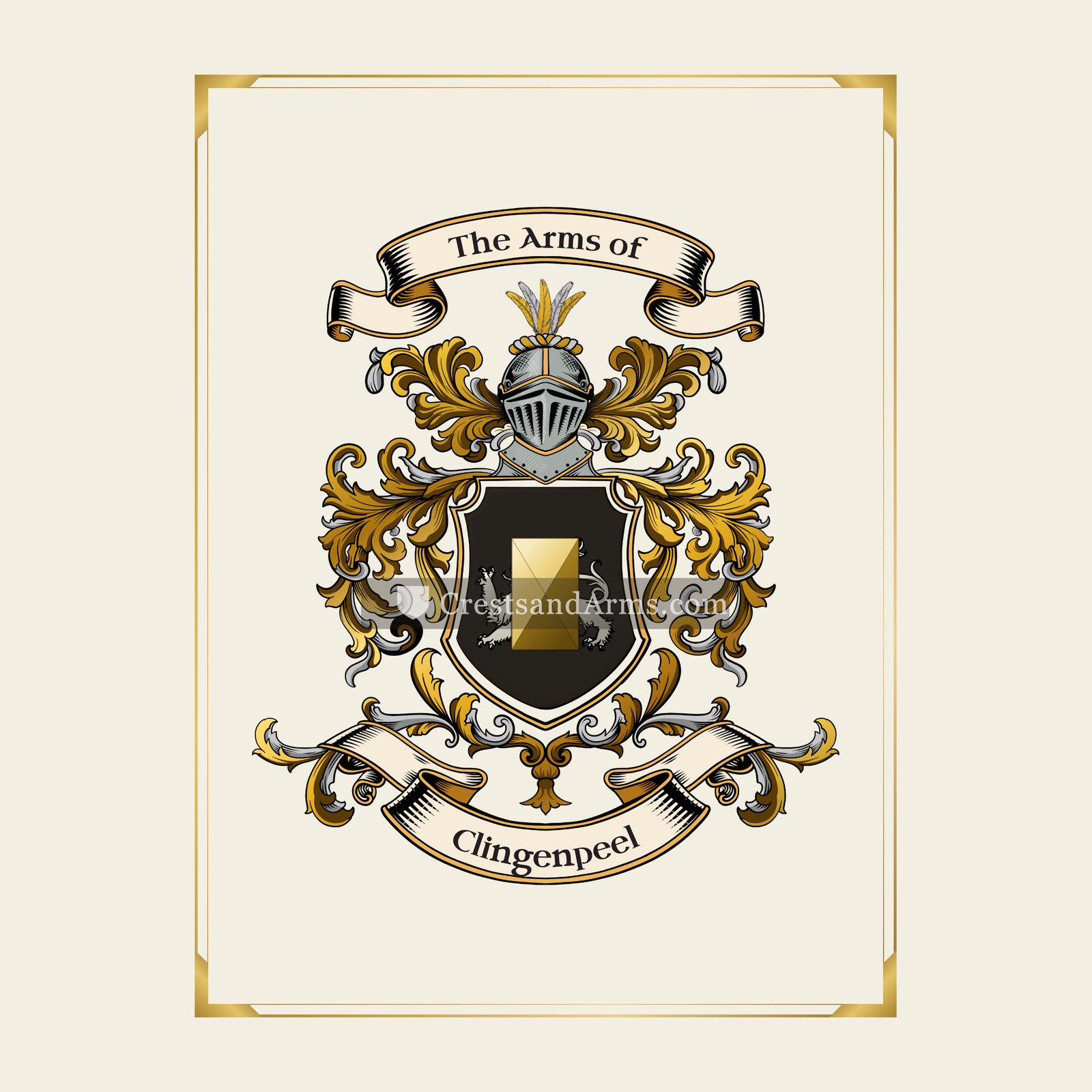 With gold border