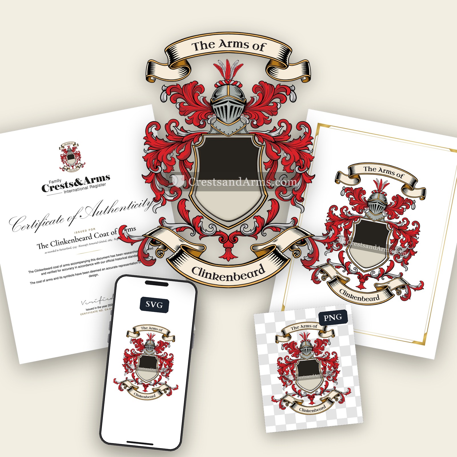The Clinkenbeard arms on the coat of arms — digital pack