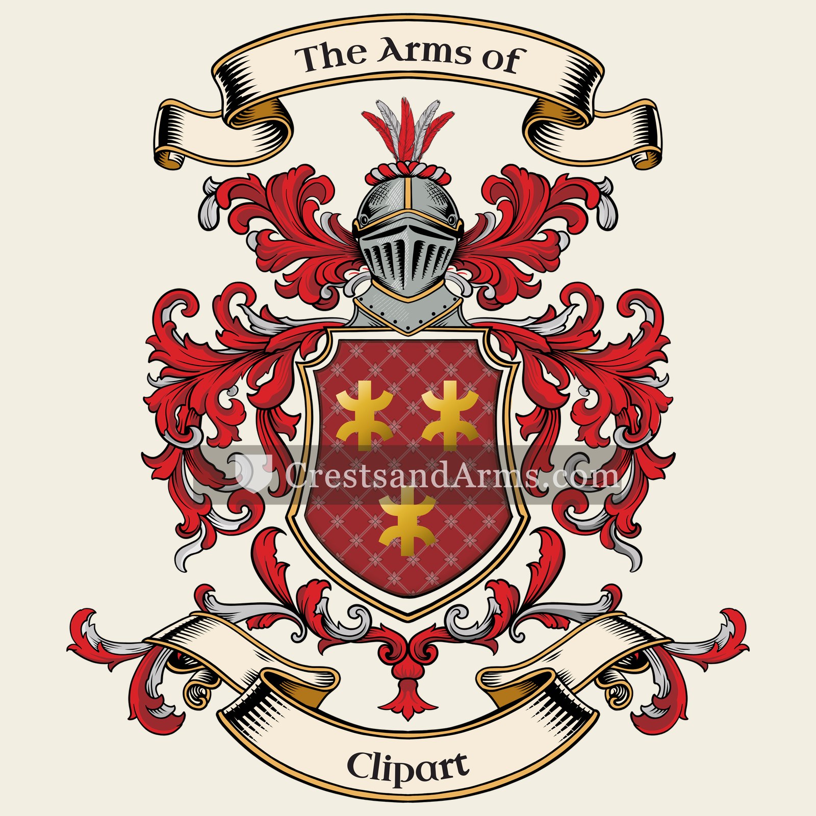 The Clipart coat of arms, drawn from the recorded blazon