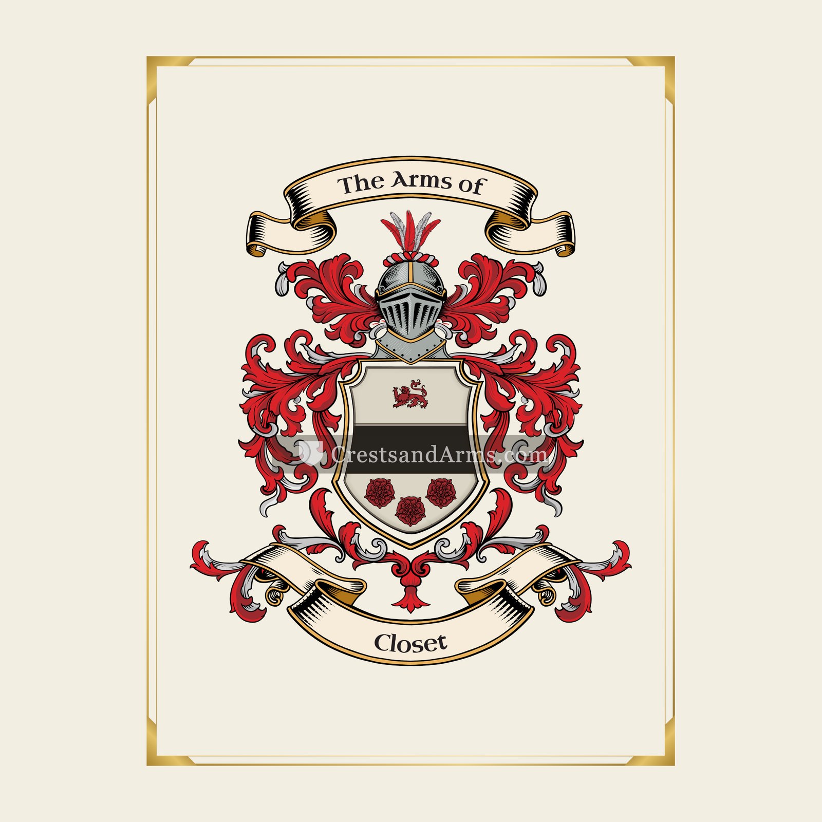 With gold border