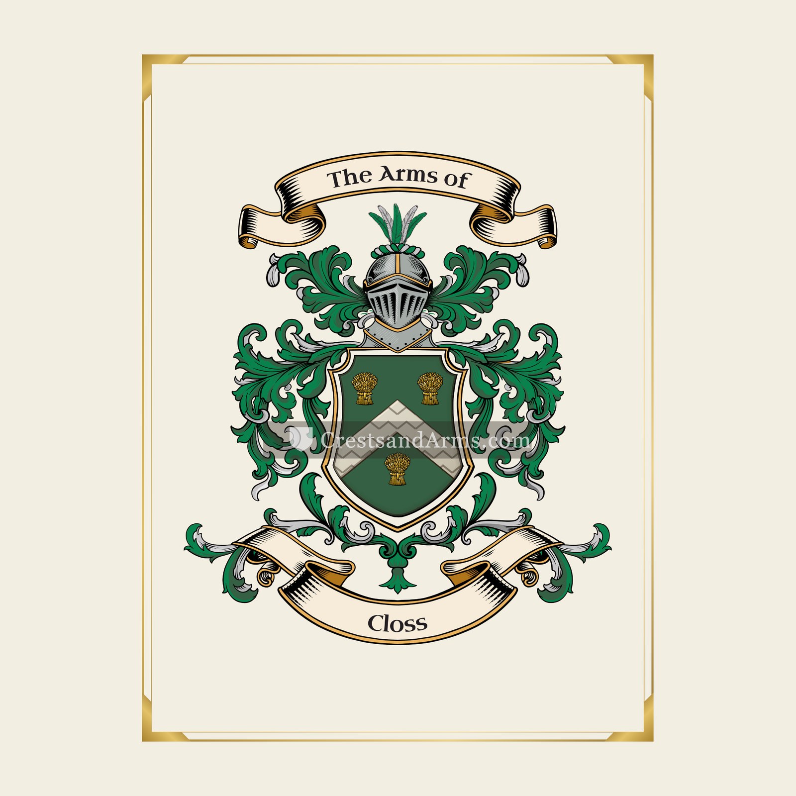 With gold border