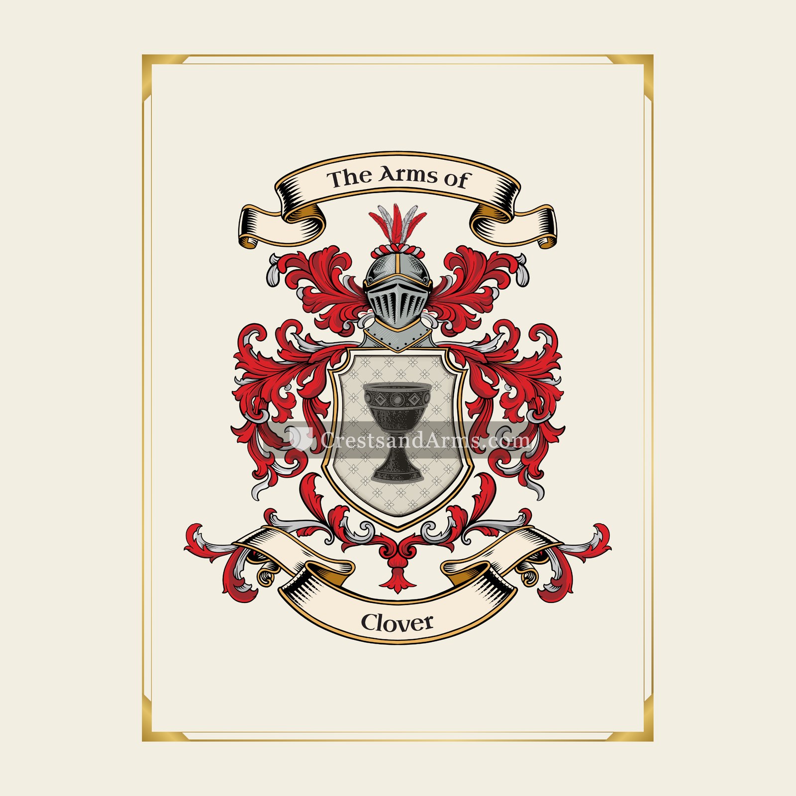With gold border