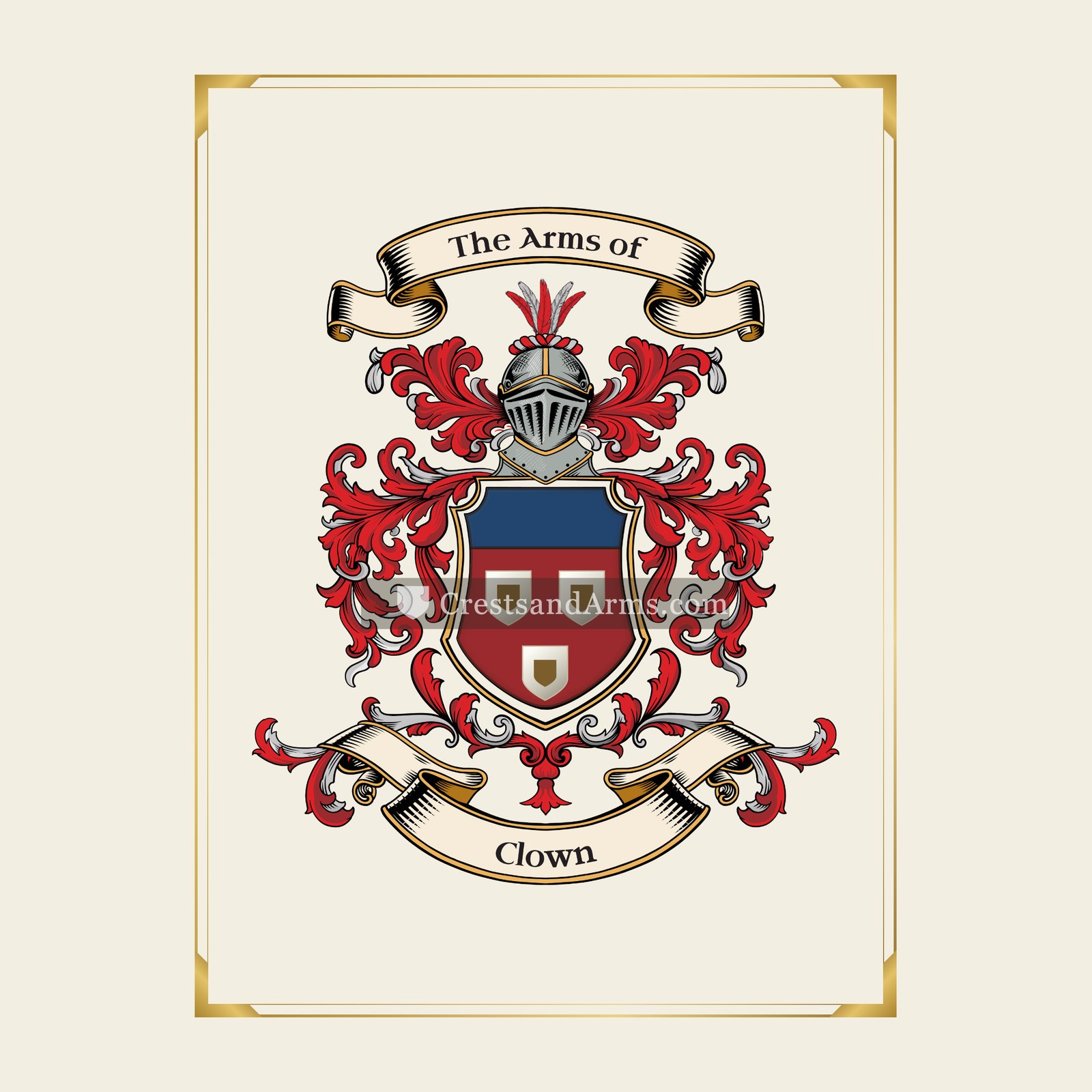 With gold border