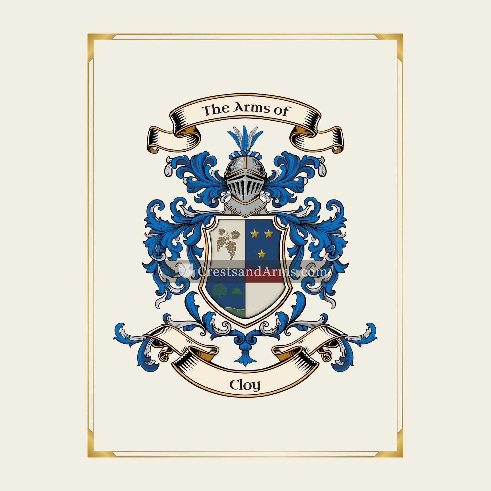With gold border