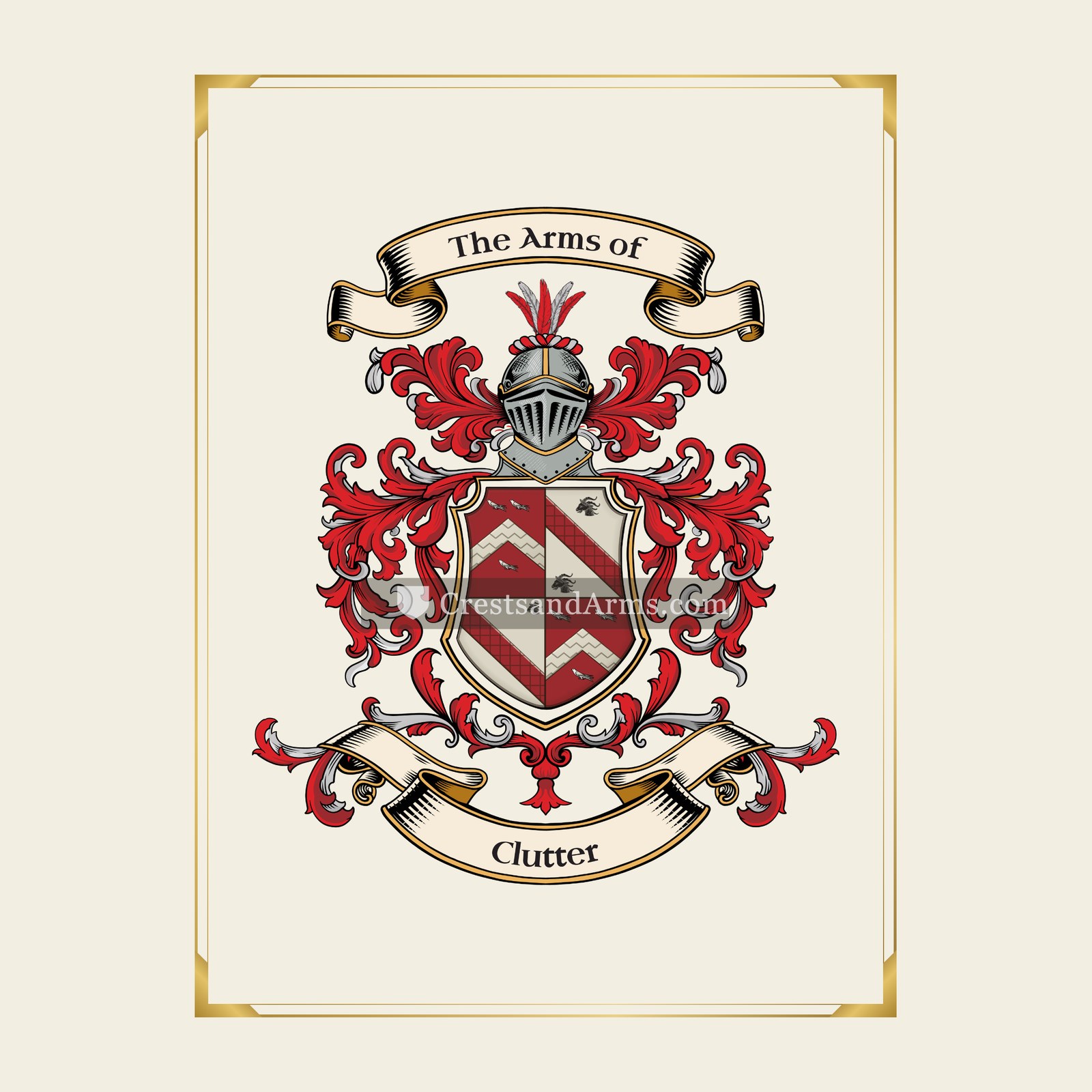 With gold border