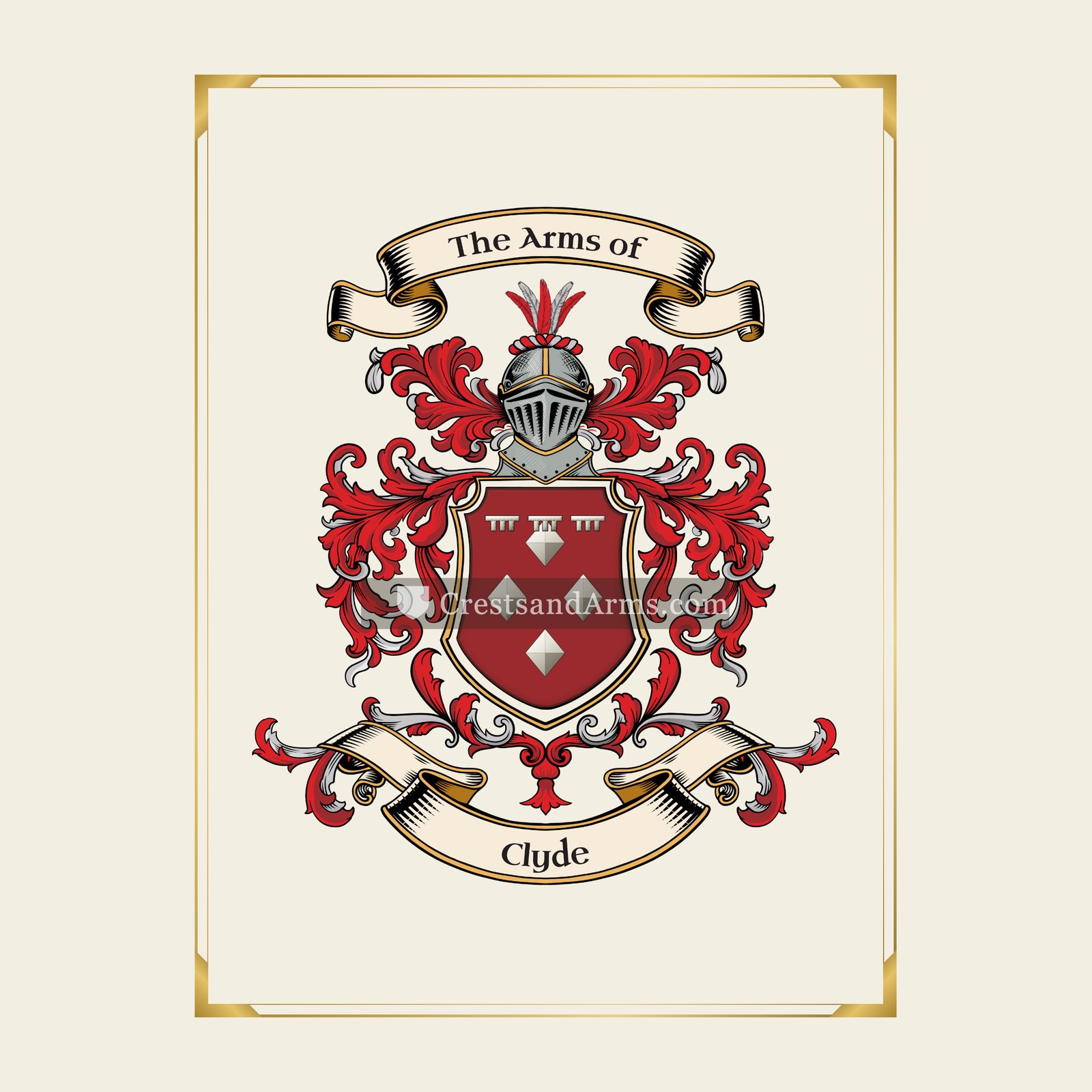 With gold border