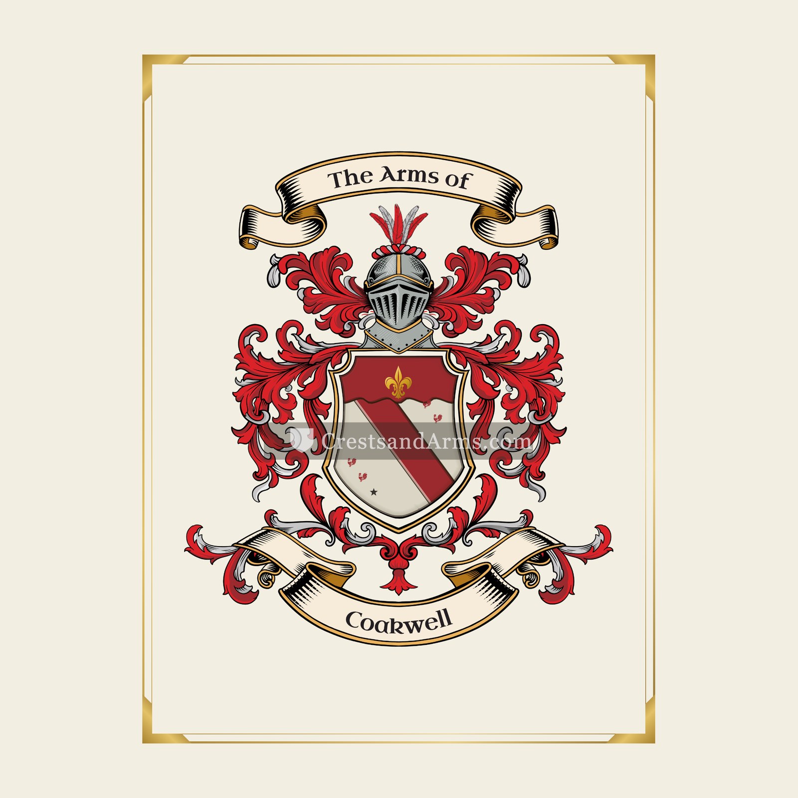 With gold border