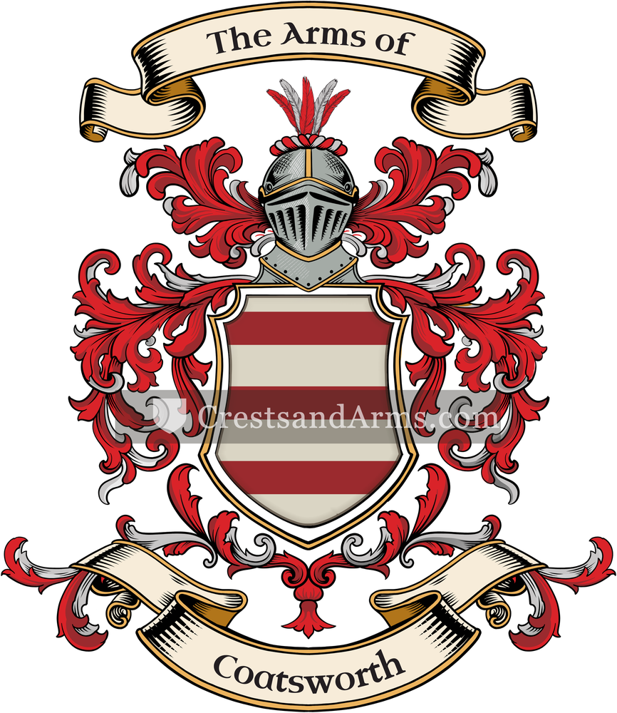 The Coatsworth coat of arms, drawn from the recorded blazon