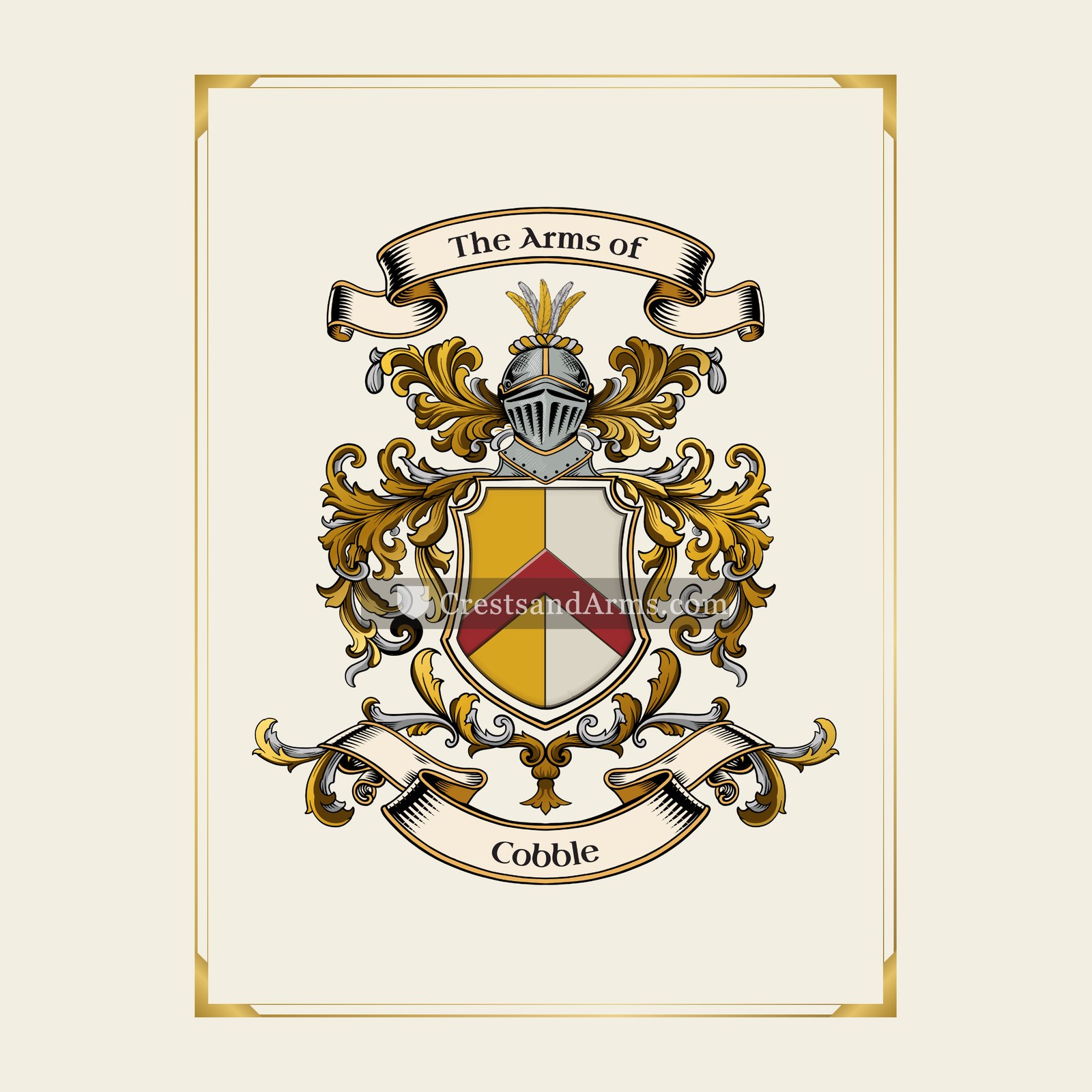 With gold border