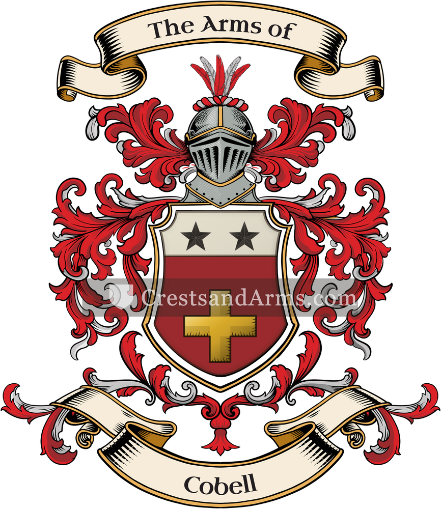 The Cobell coat of arms, drawn from the recorded blazon