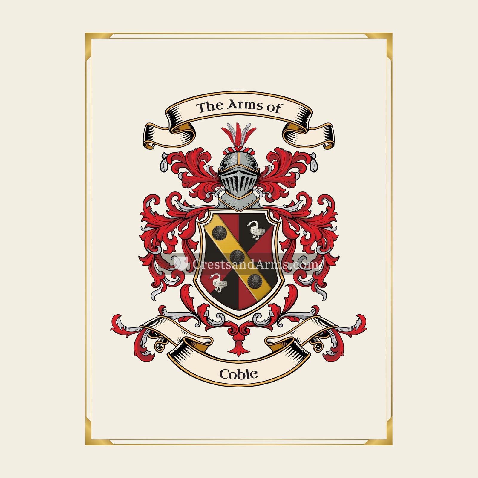 With gold border