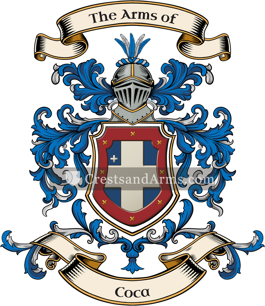 The Coca coat of arms, drawn from the recorded blazon