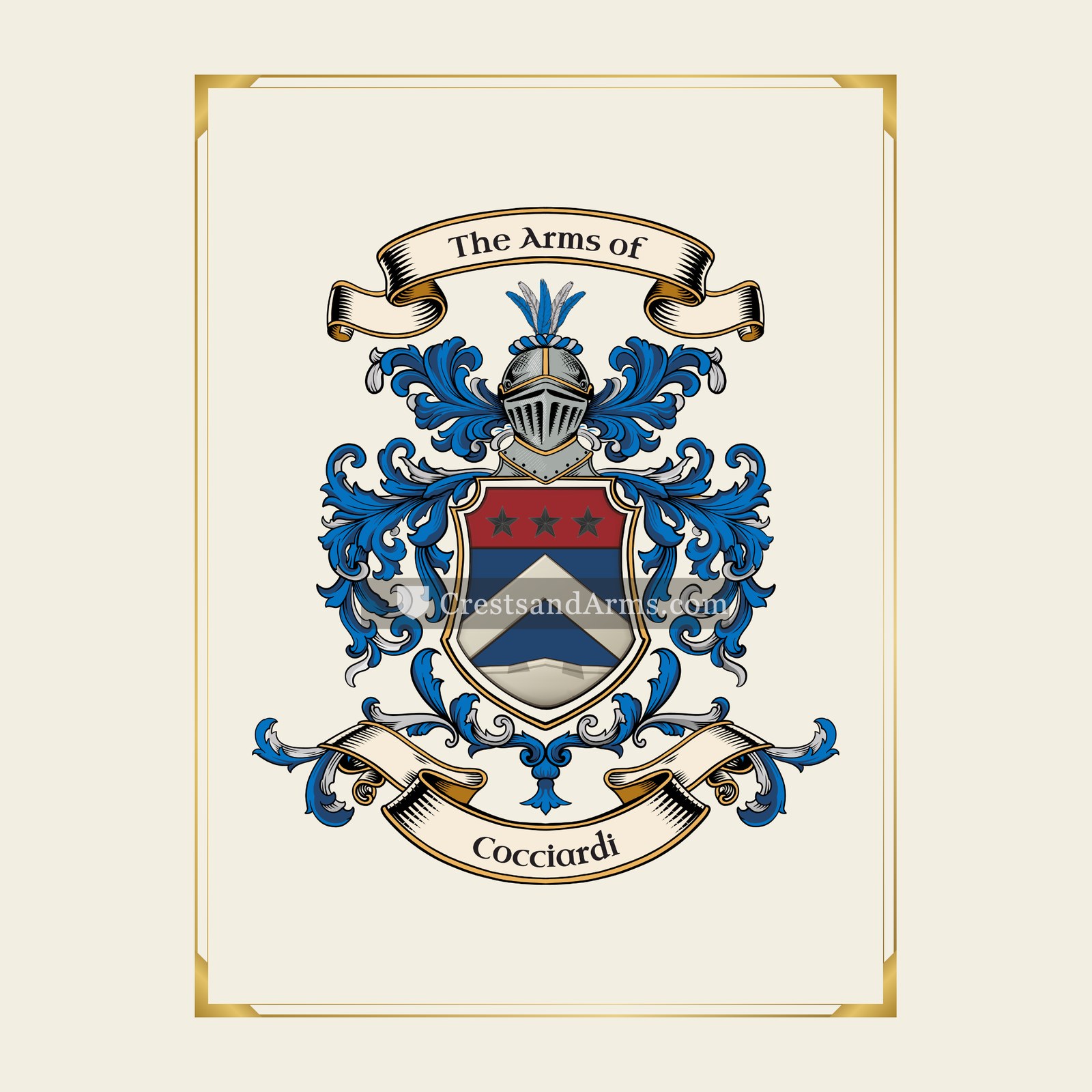 With gold border