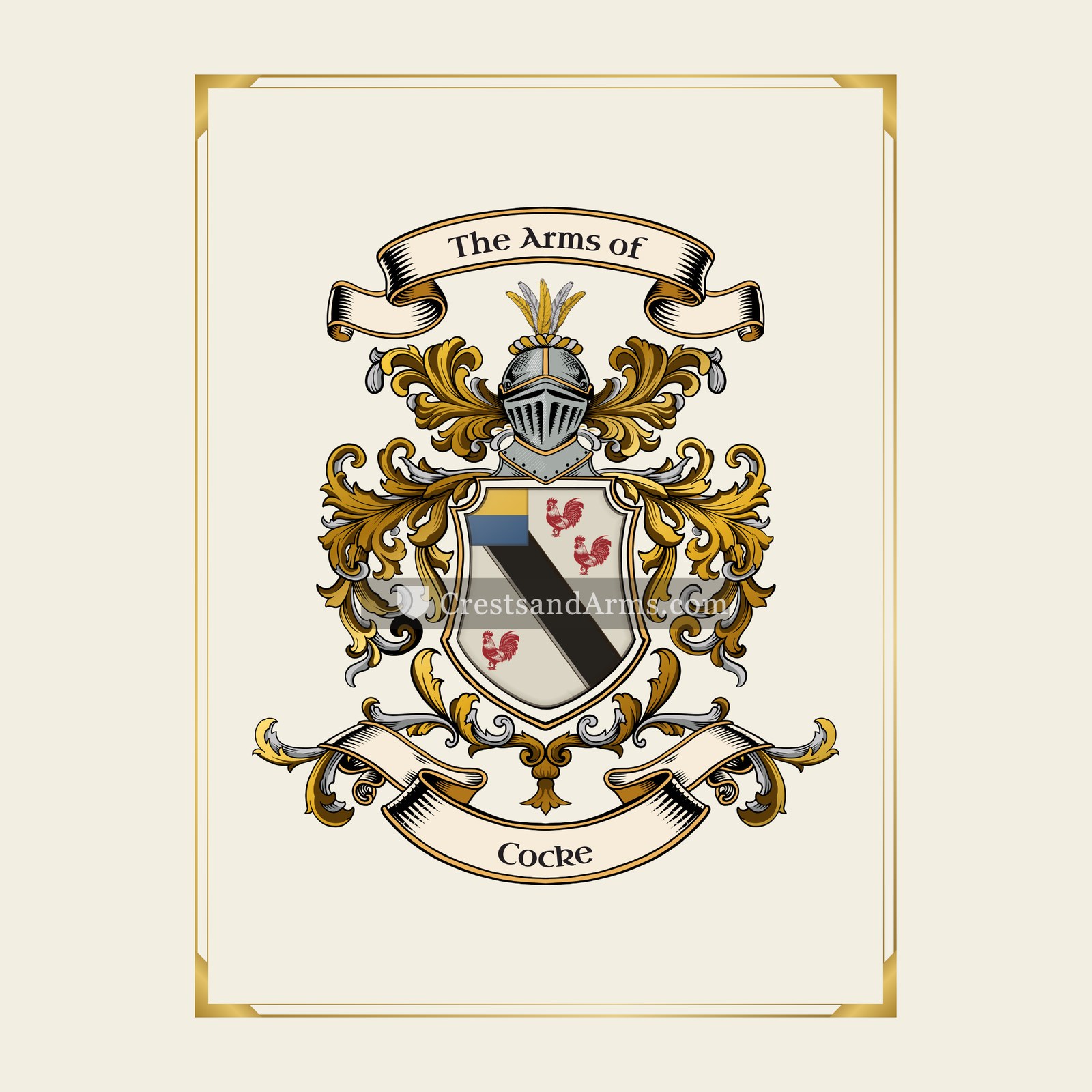 With gold border