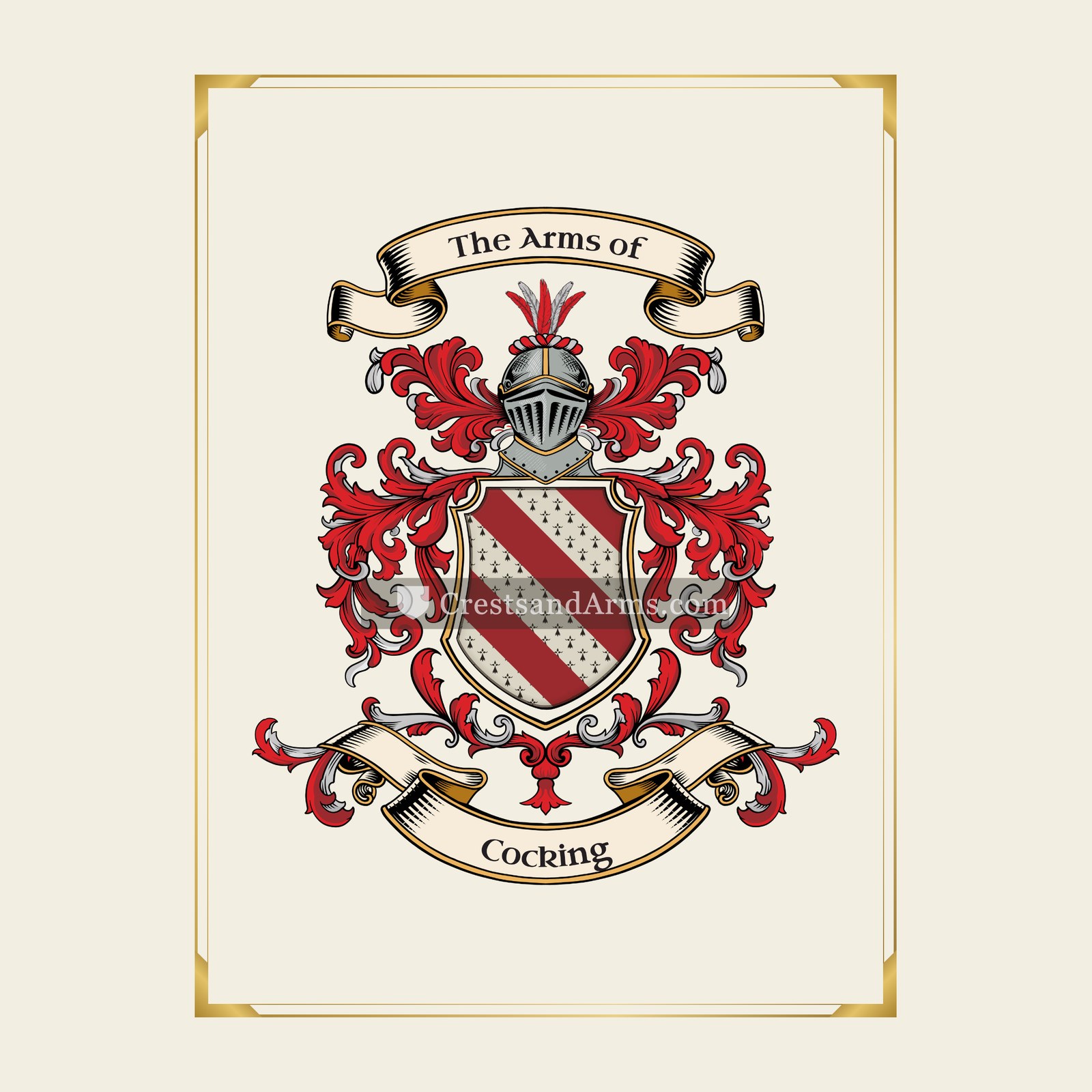 With gold border