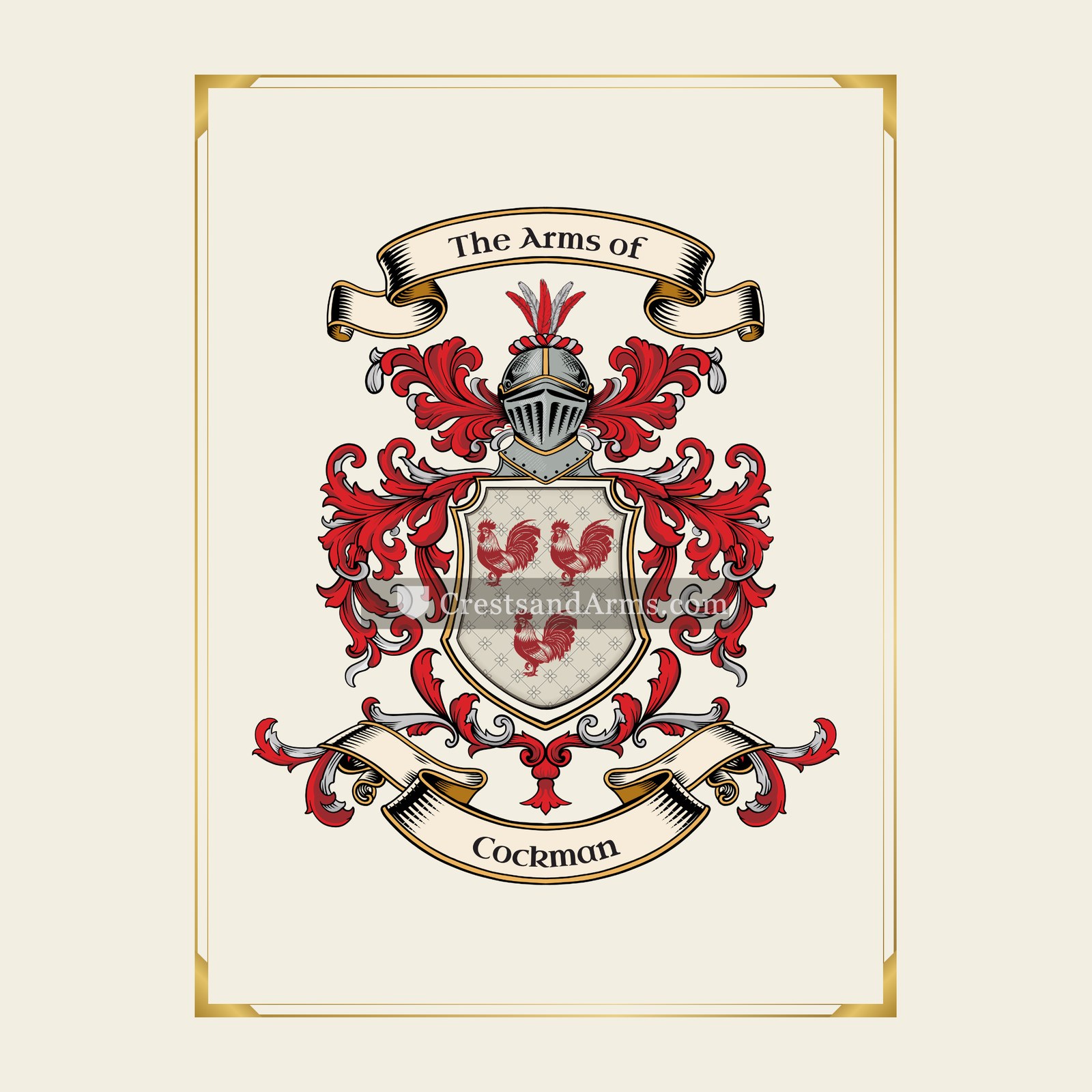 With gold border