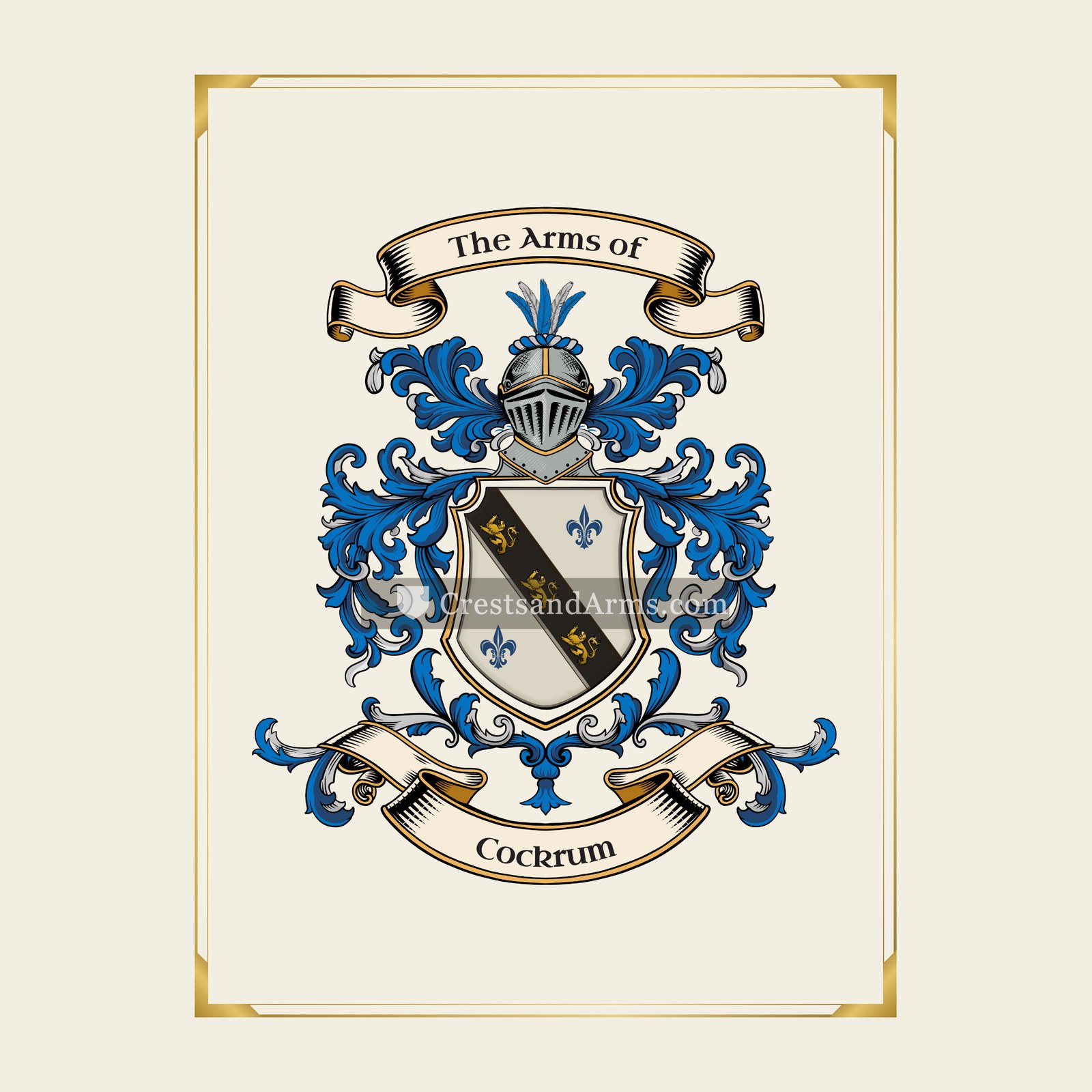With gold border