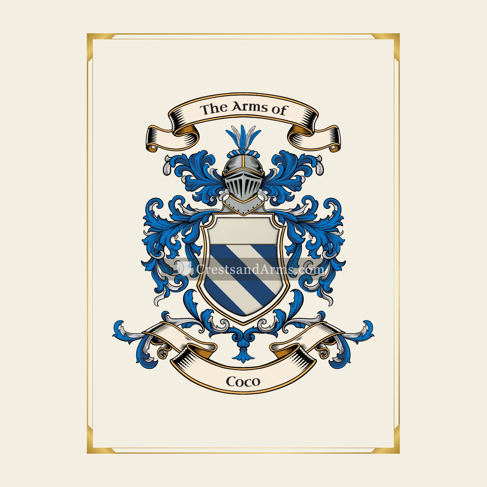 With gold border