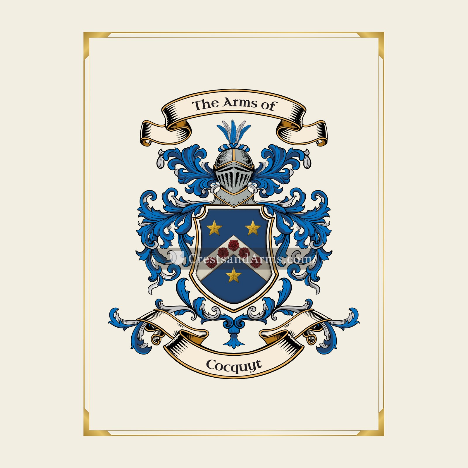 With gold border